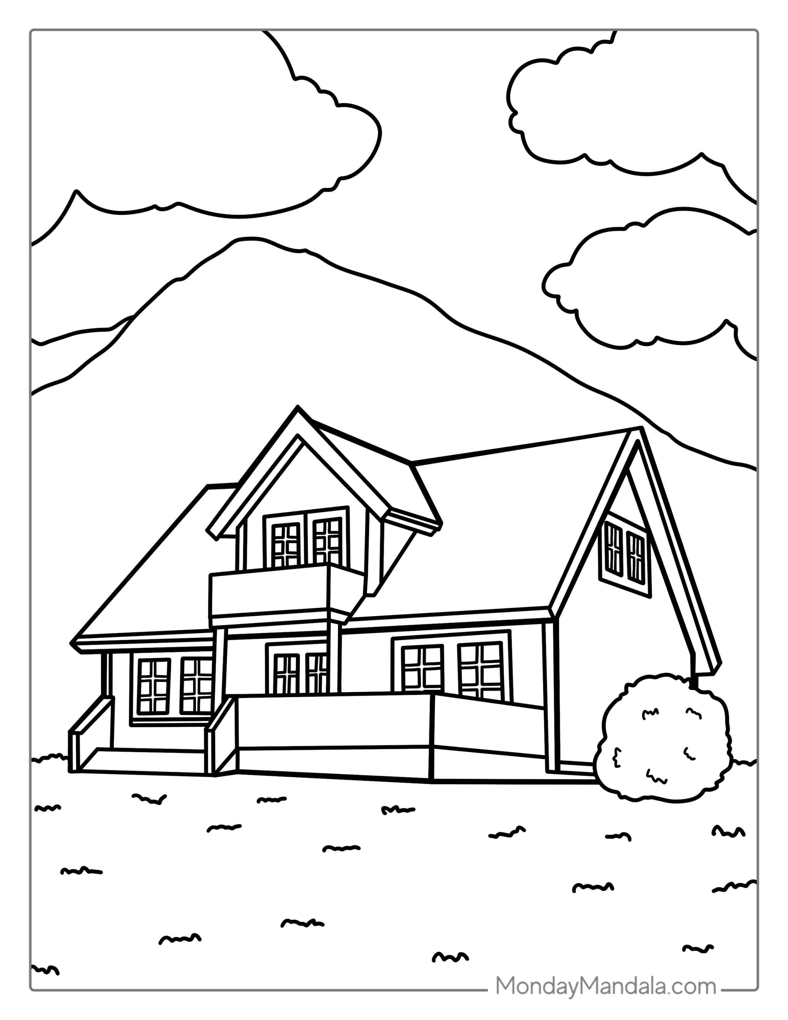 Easy House To Color In coloring page