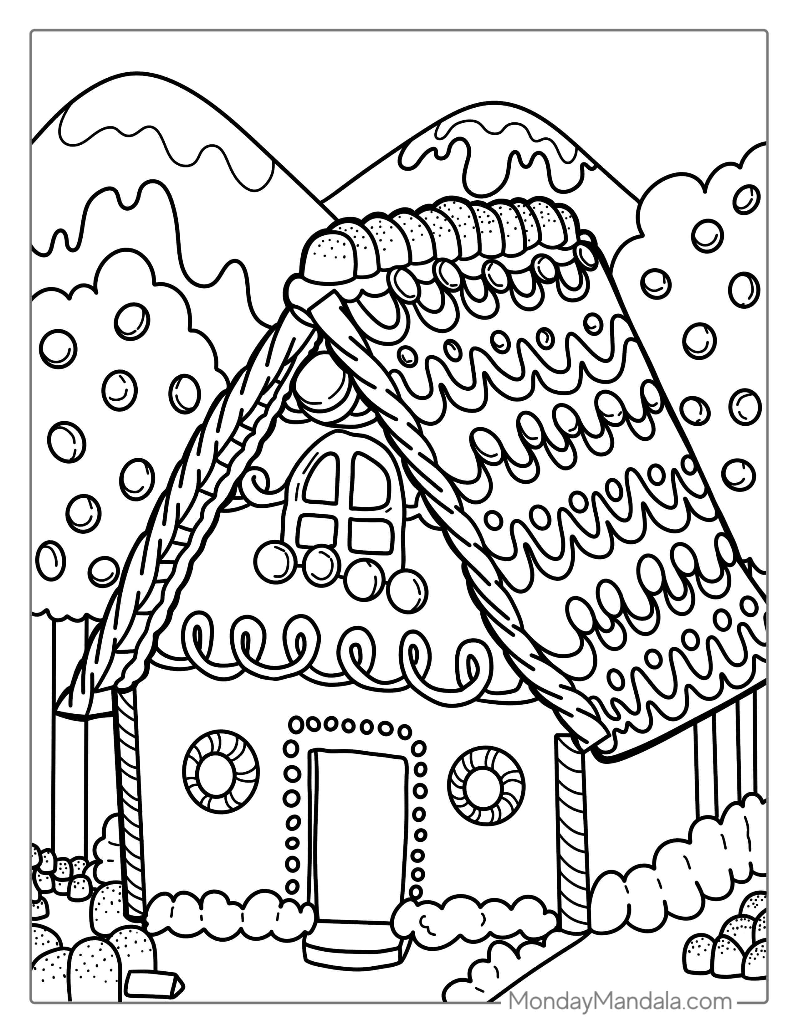 Ginger Bread House Coloring Page coloring page