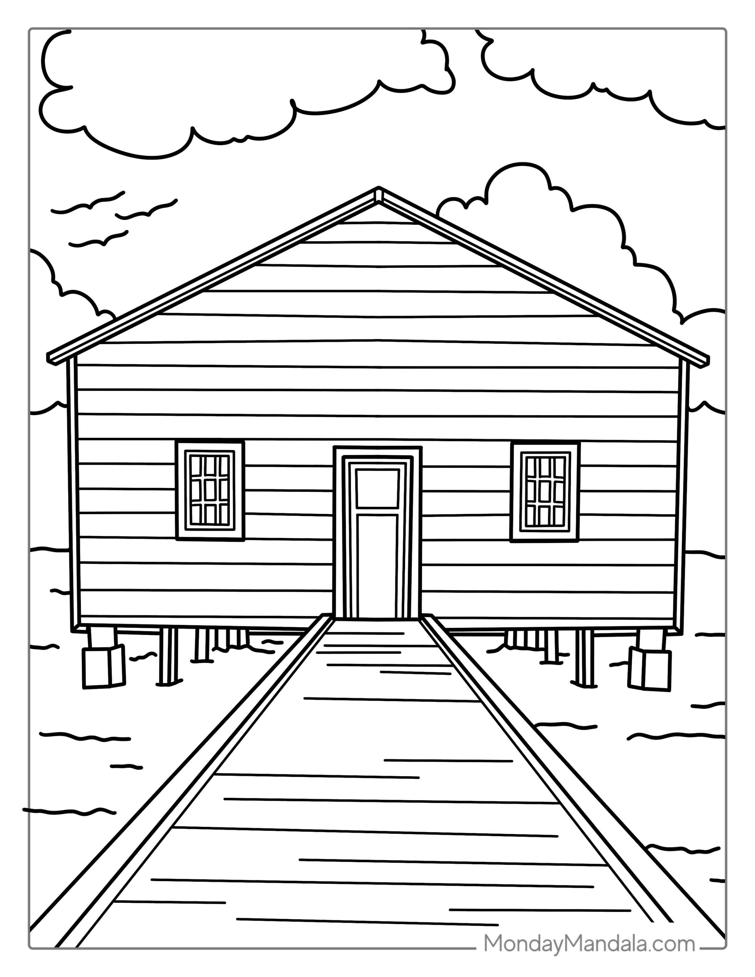 House On Lake For Coloring In coloring page