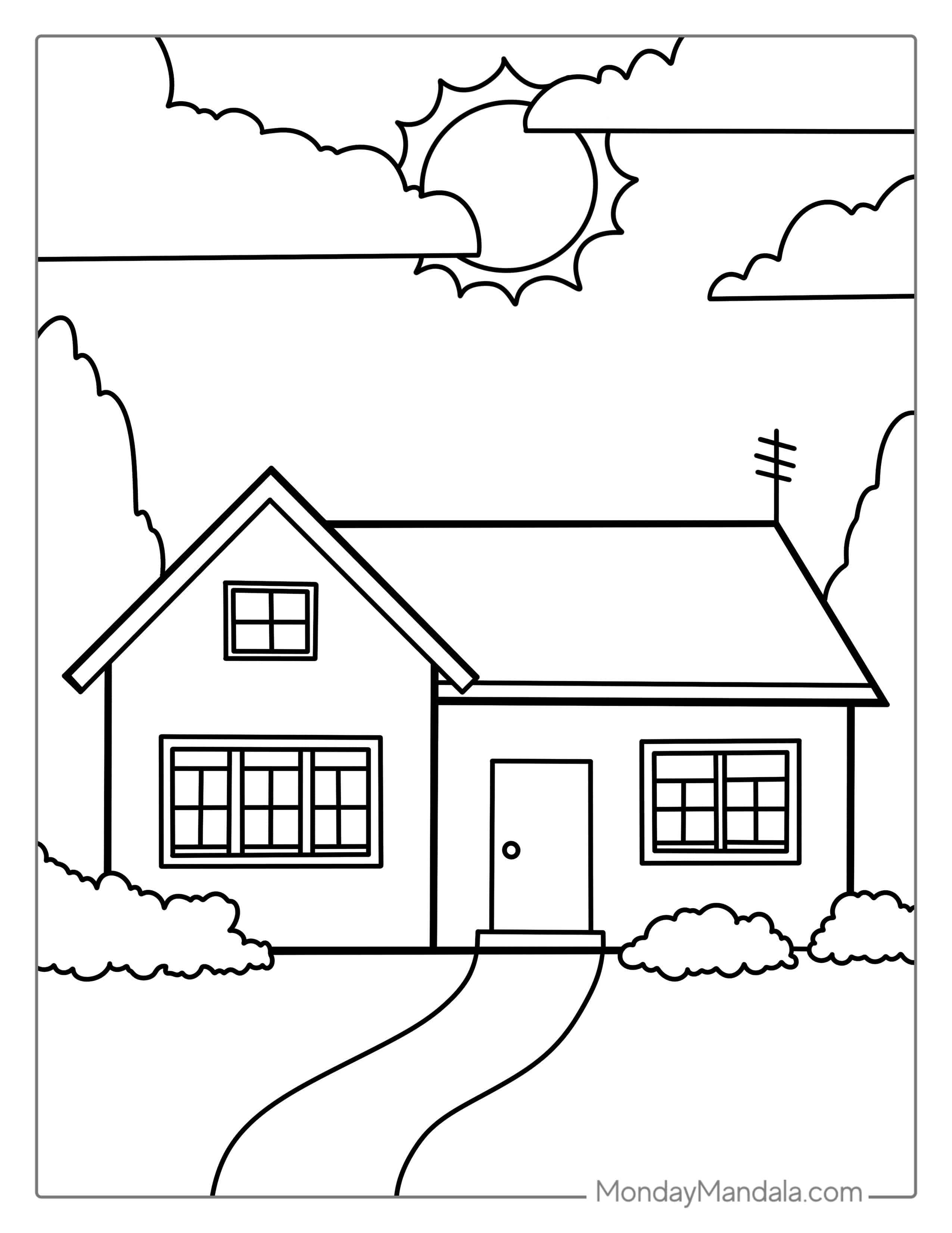 Normal House Coloring In For Preschoolers coloring page