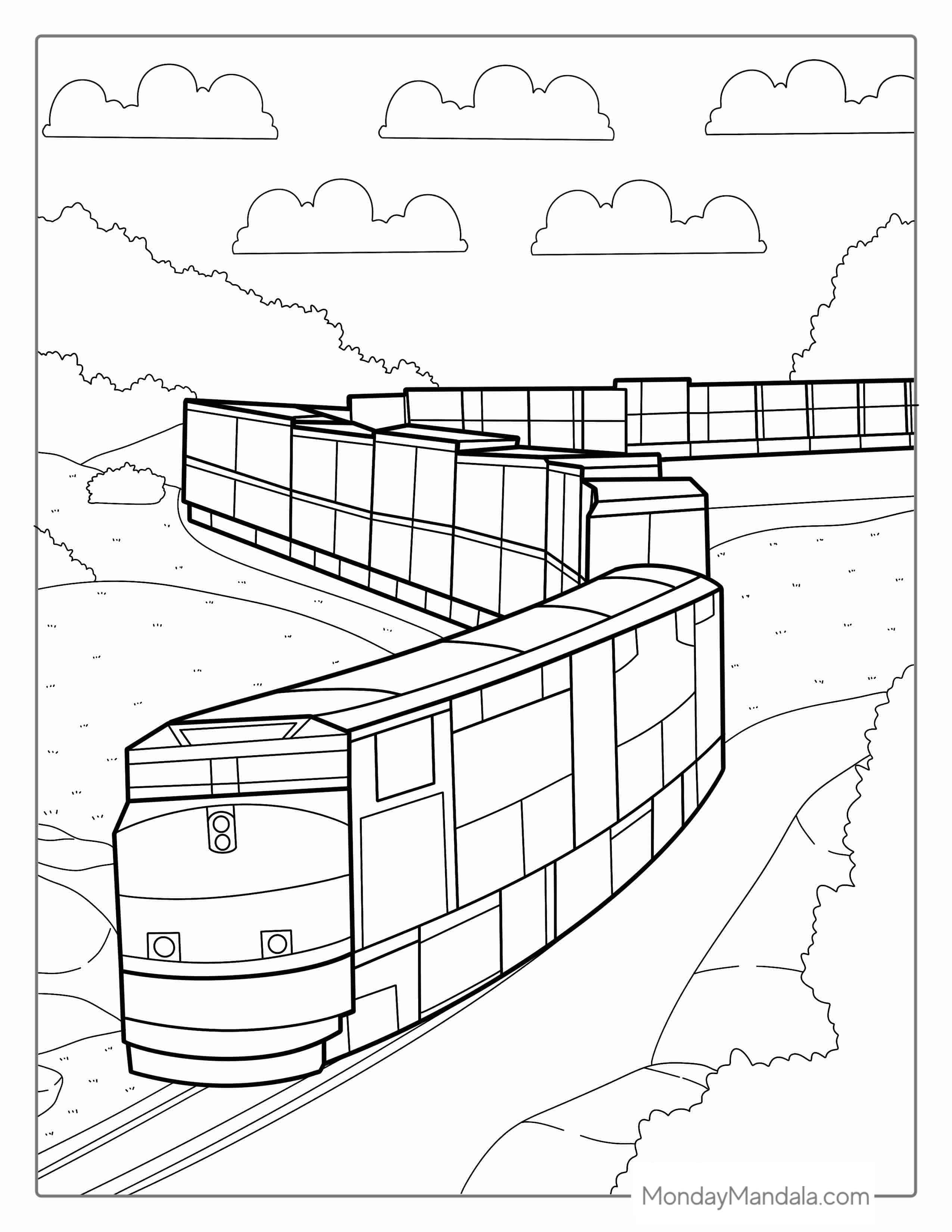 Diesel Freight Train Coloring Picture coloring page