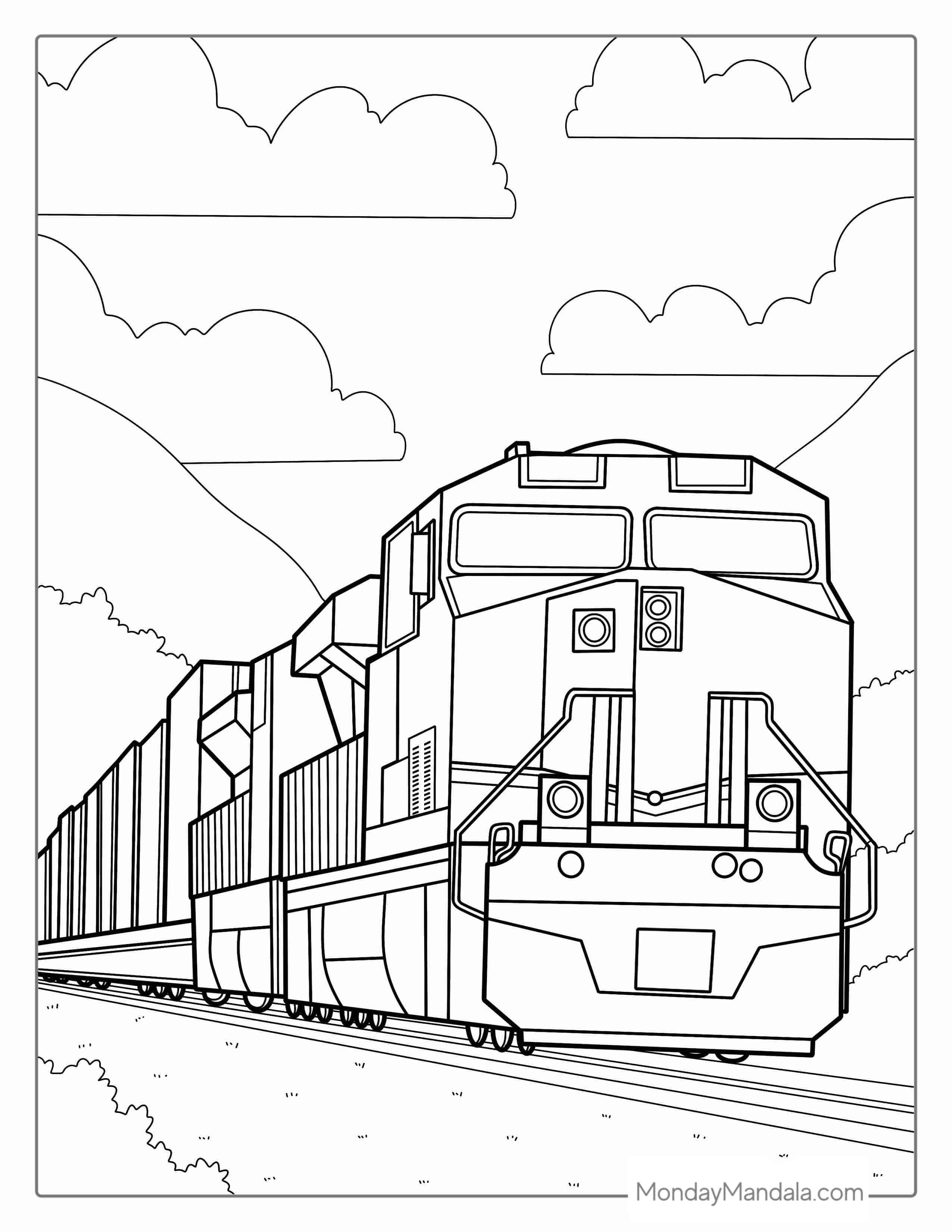 Freight Train Coloring Sheet coloring page