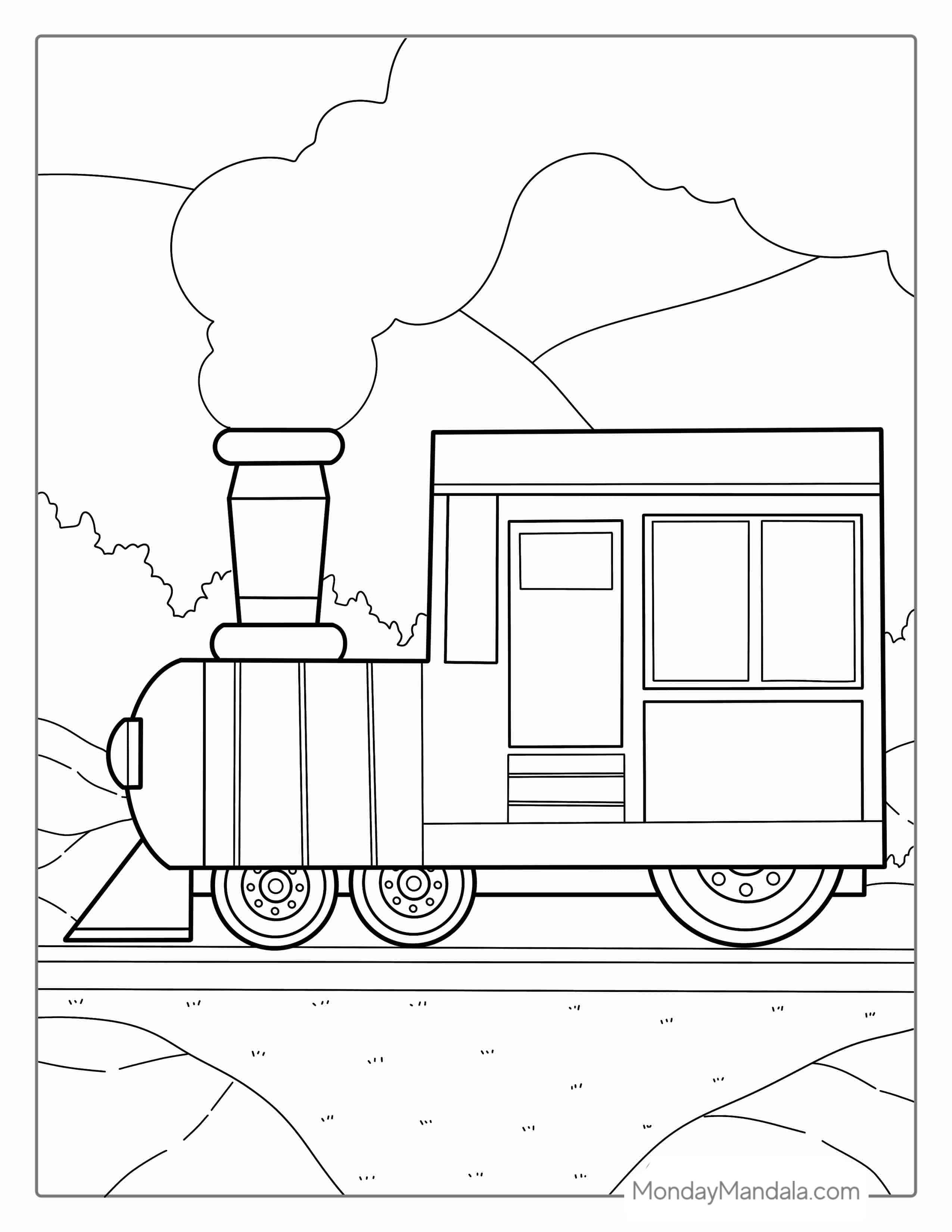 Locomotive Coloring Page For Kids coloring page