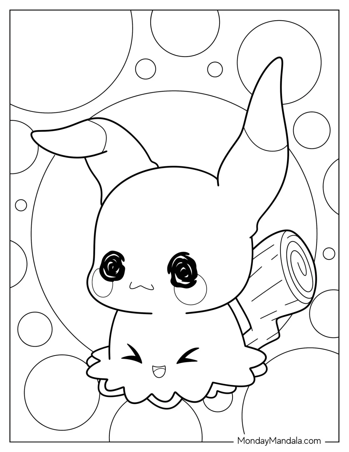 Adorable Mimikyu Coloring Page For Kids coloring page