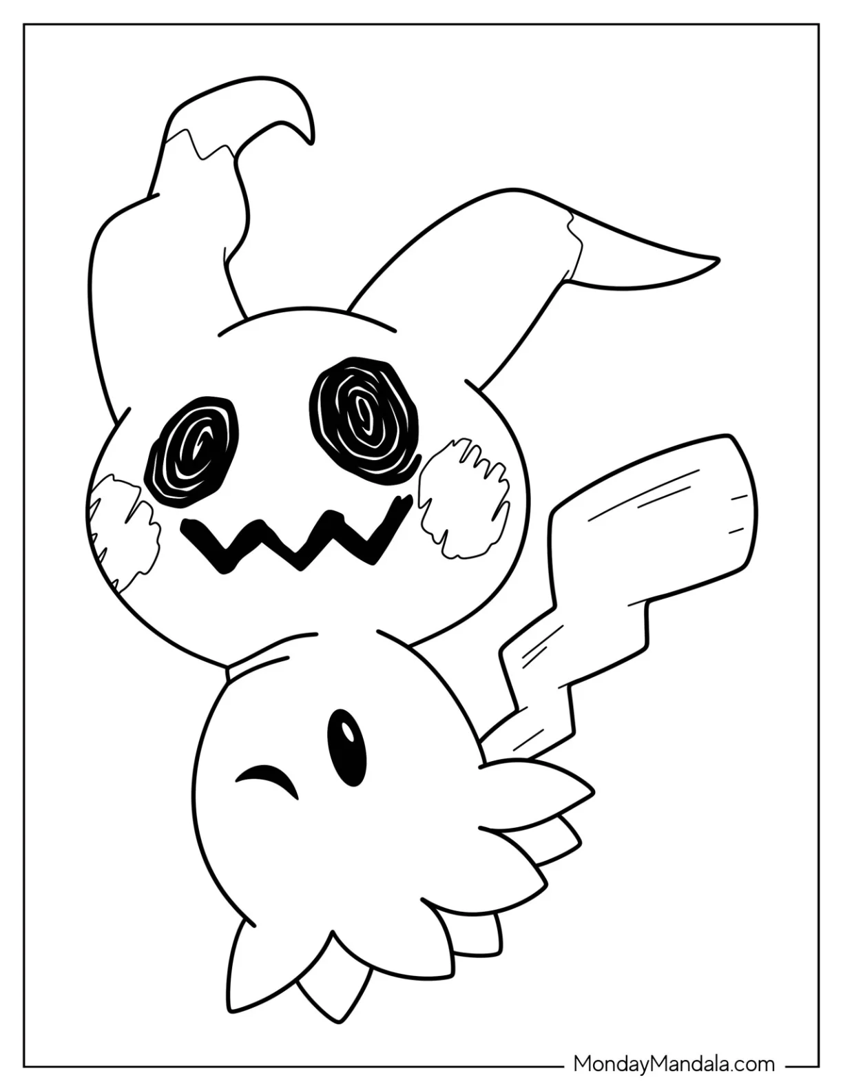 Mimikyu Coloring Page Winking coloring page