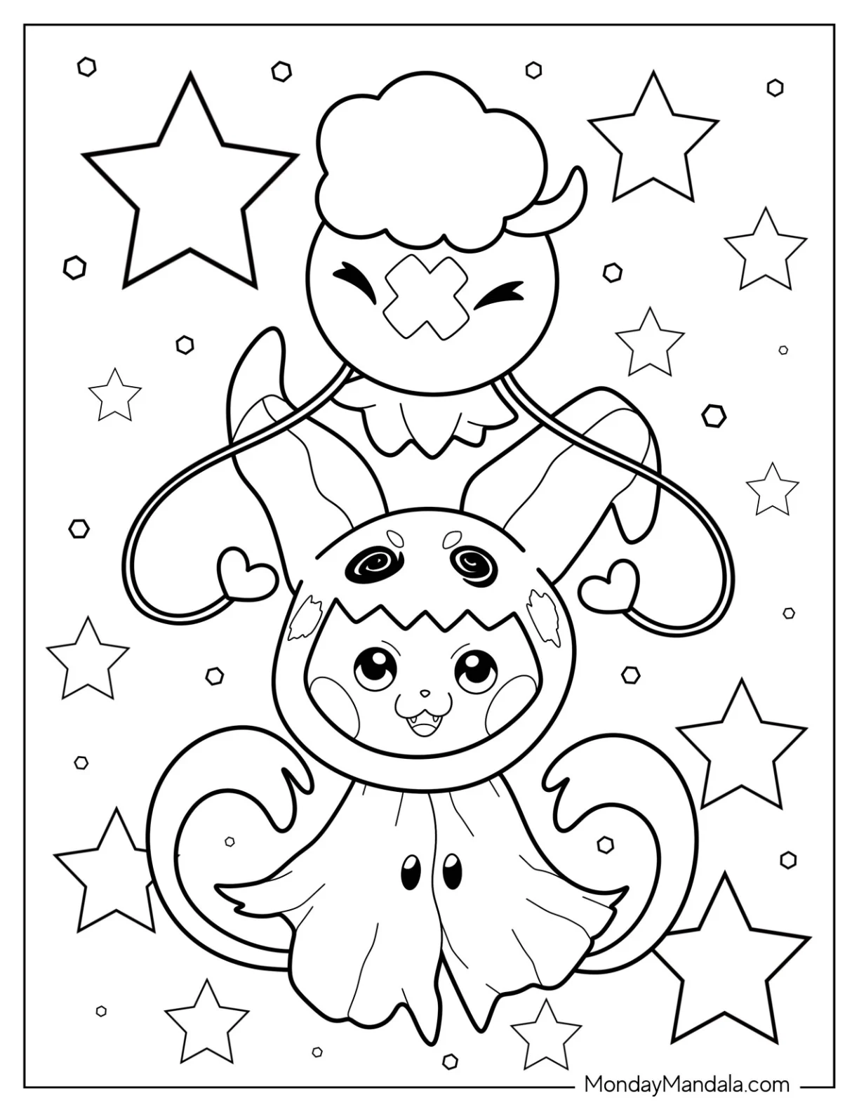 Pikachu Dressed Up As Mimikyu Coloring Page coloring page