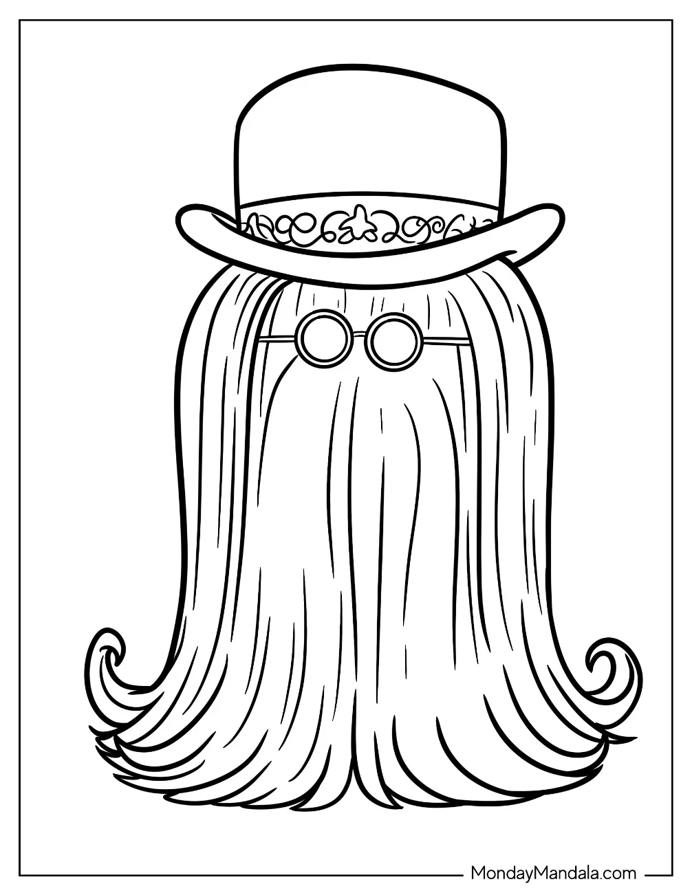 Chibi Cousin Itt With Fedora Hat Coloring Page For Preschoolers coloring page