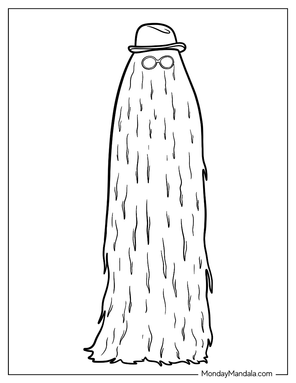 Easy Cousin Itt Outline Coloring Page For Kids coloring page — printable line art