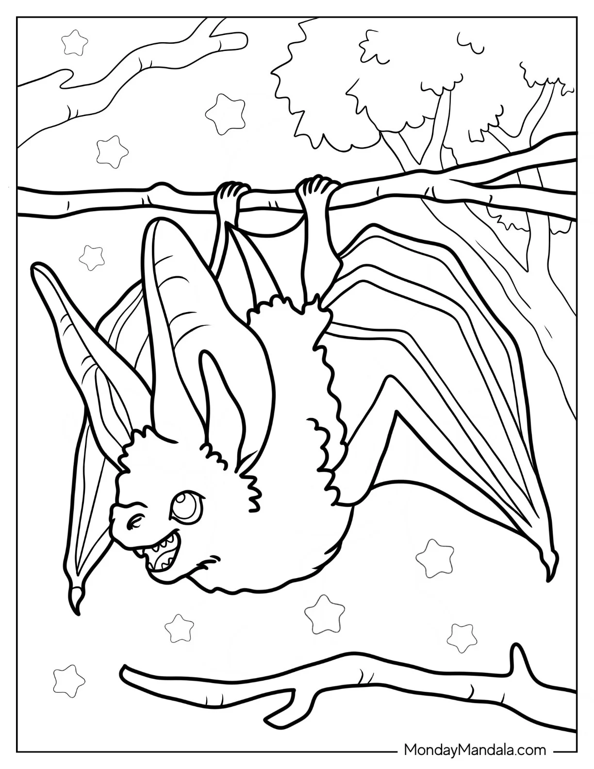 Mewitti Bat Coloring Page Getting Ready To Fly coloring page — printable line art