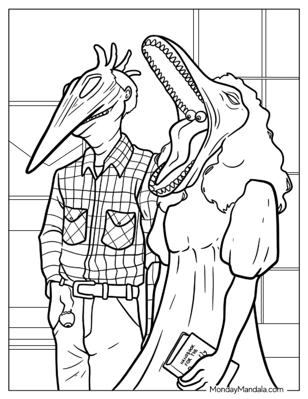 Beetlejuice Coloring Page Scary Adam And Barbara Maitland coloring page