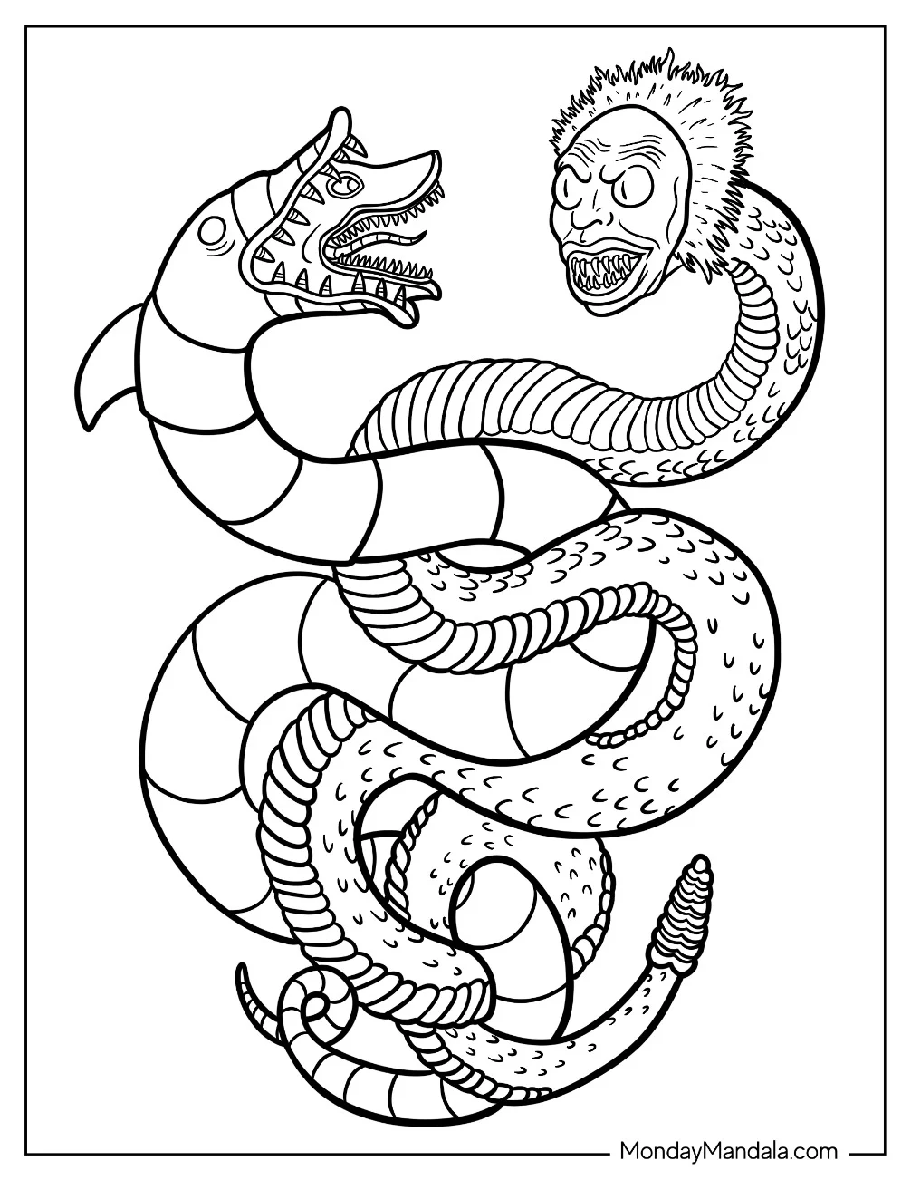 Beetlejuice Coloring Page Serpent And Sandworm coloring page
