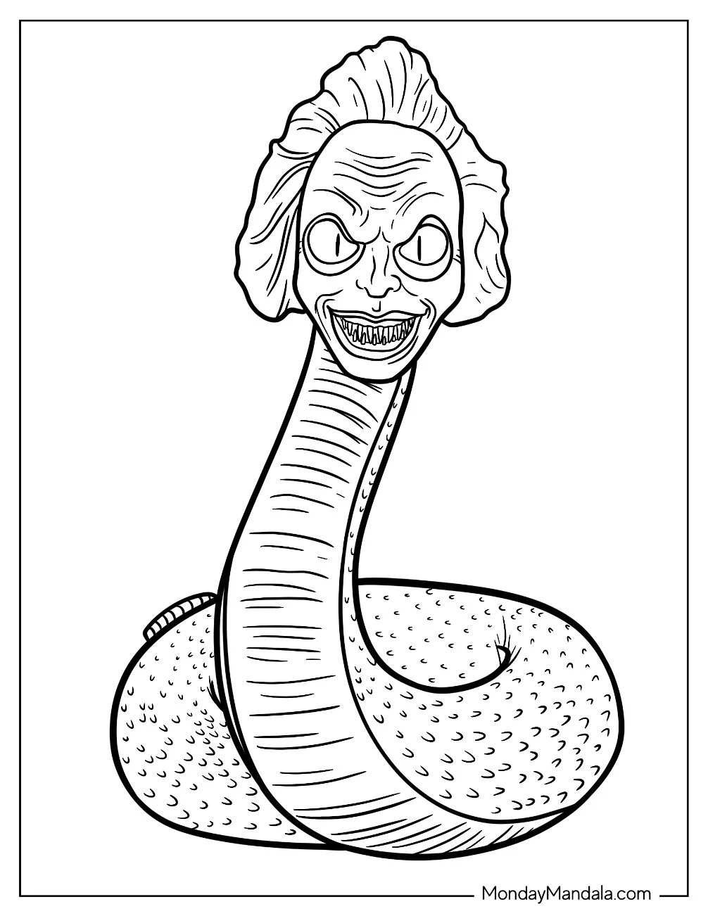 Horrifying Beetlejuice Coloring Page Snake coloring page