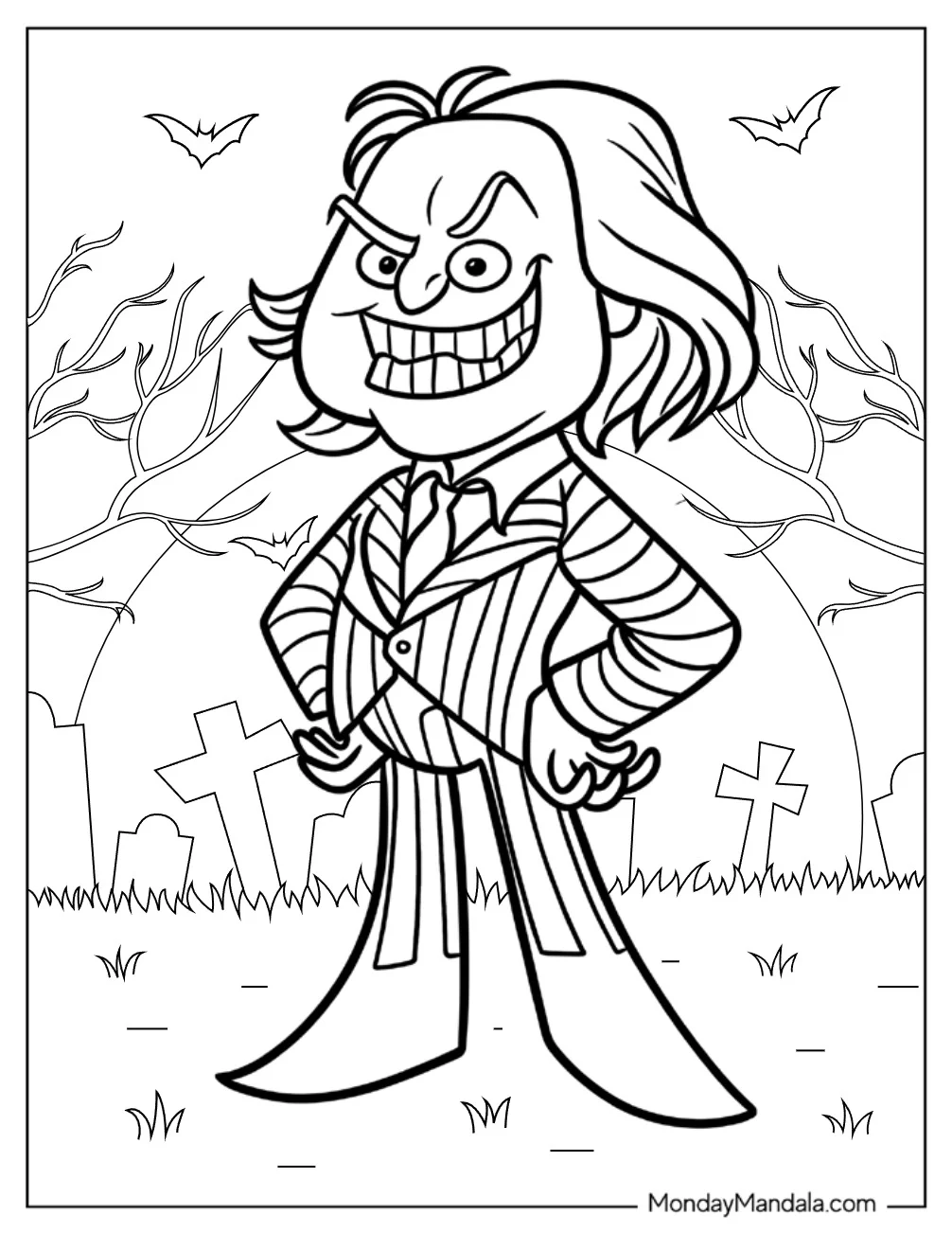 Kawaii Beetlejuice Coloring Page For Kids coloring page