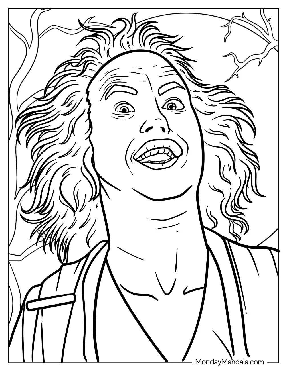 Laughing Beetlejuice Coloring Page coloring page