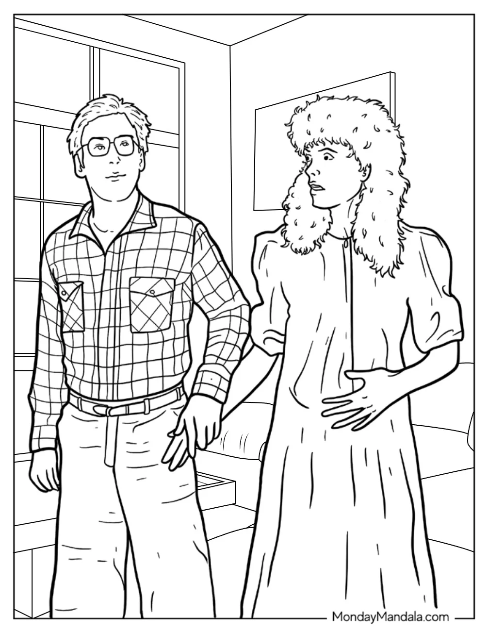 Realistic Adam And Barbara Maitland Beetlejuice Coloring Page Movie coloring page