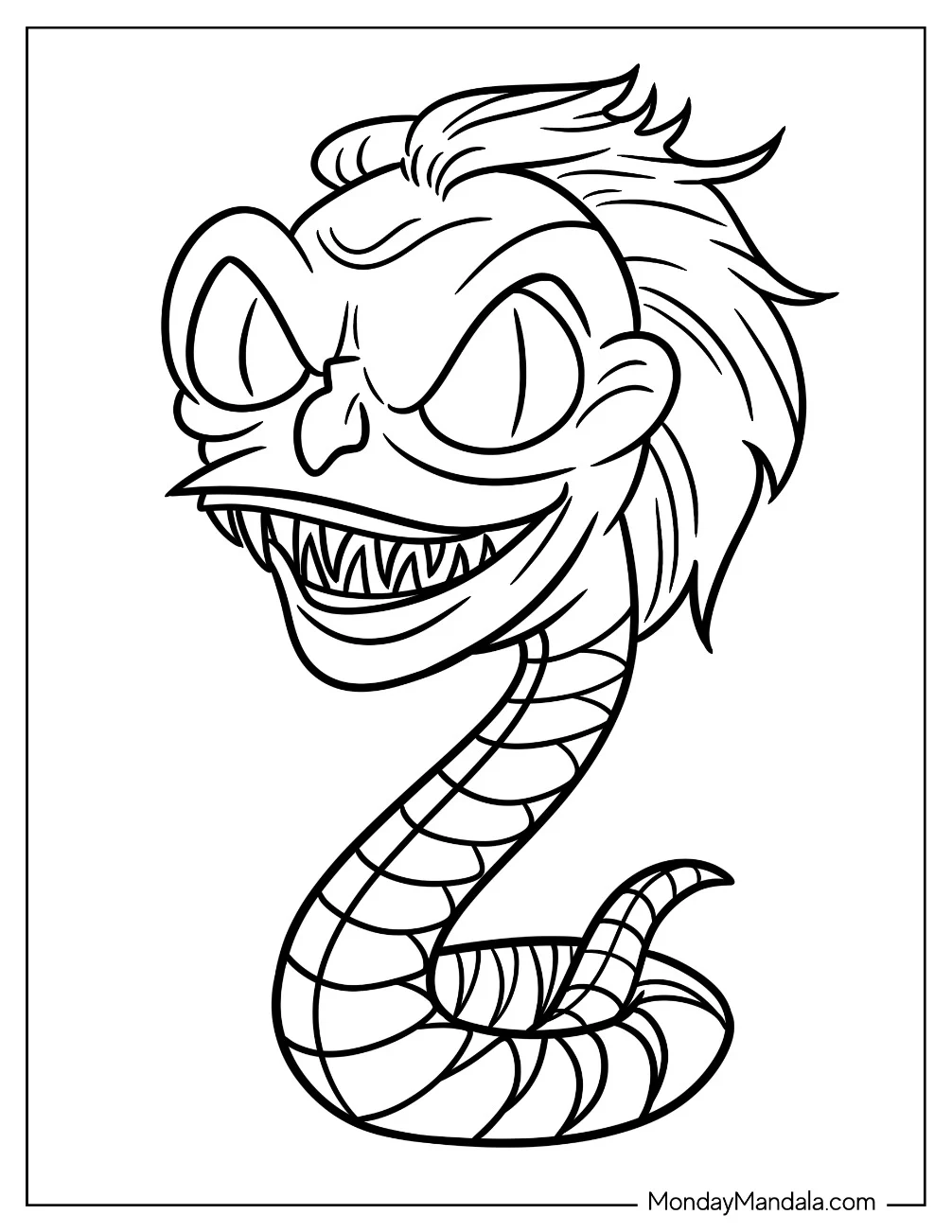 Simple Beetlejuice Coloring Page Snake For Kids coloring page