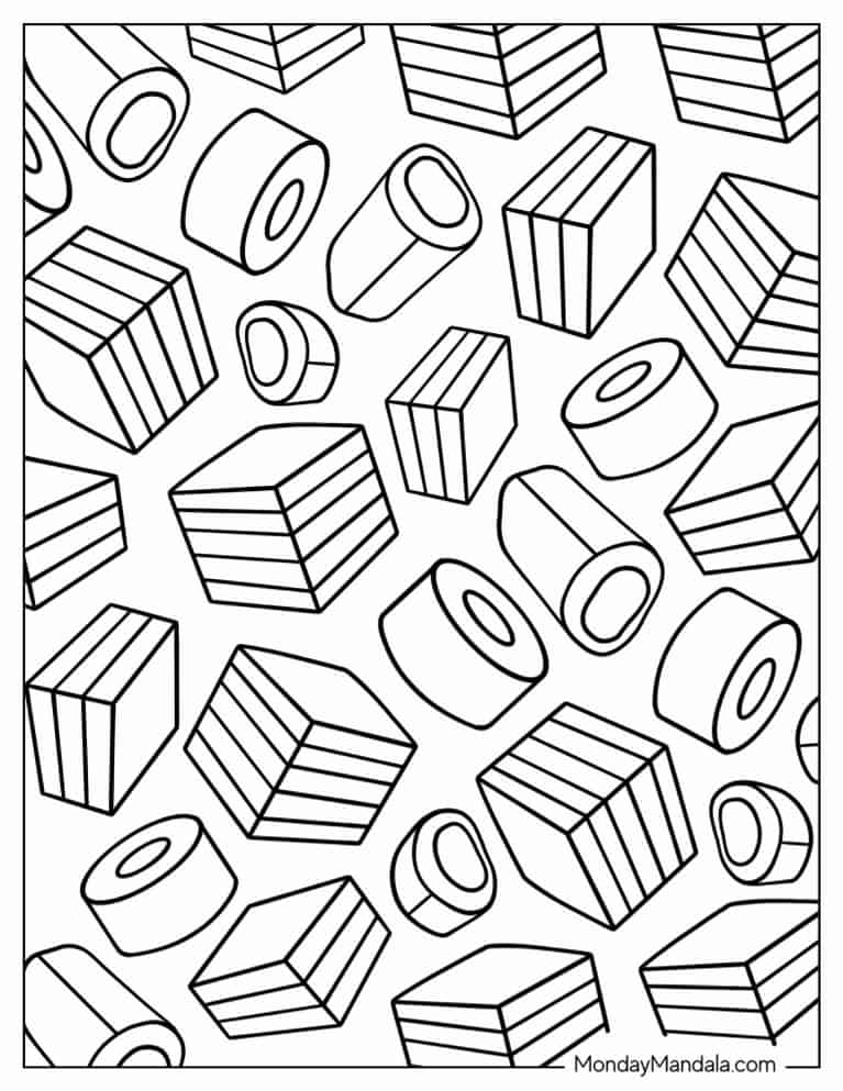 Assorted Licorice Coloring Page coloring page