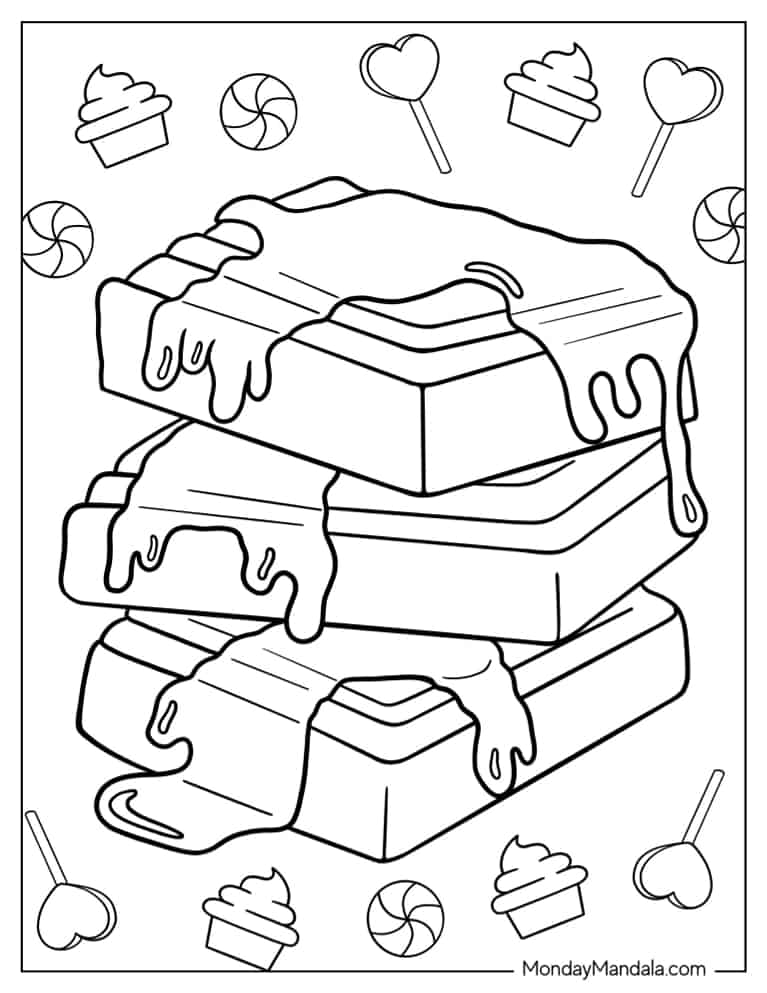 Simple To Color Chocolate Pieces coloring page