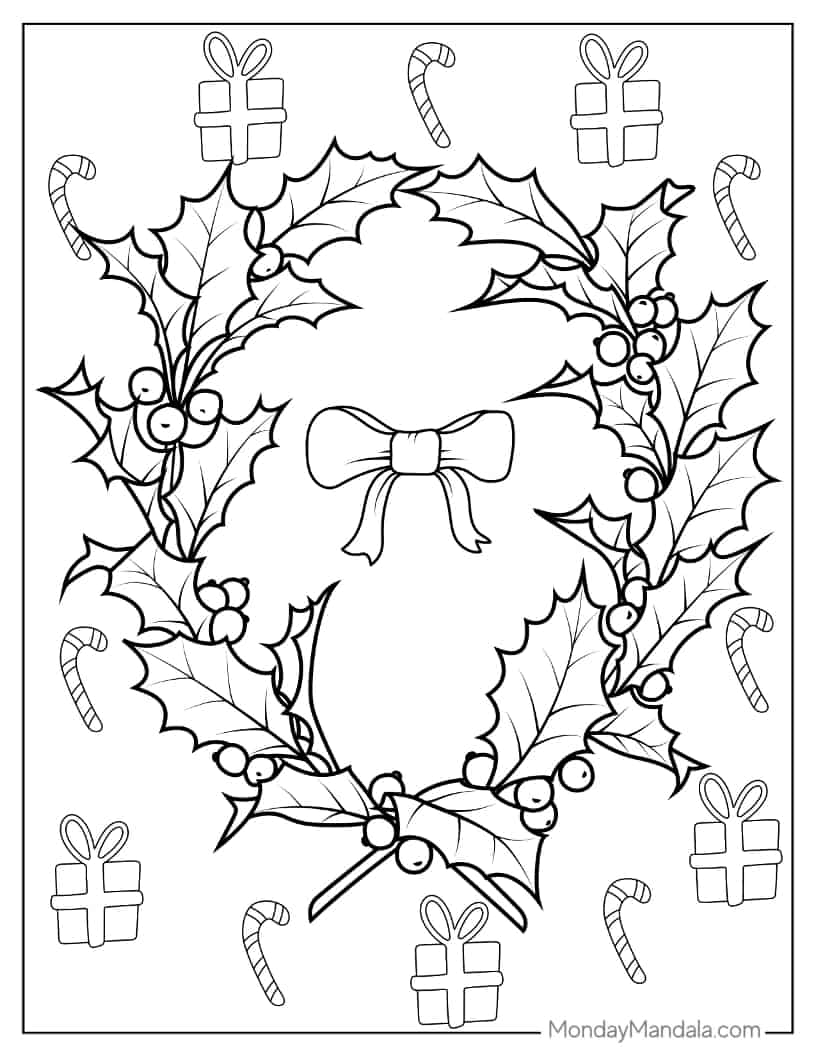 Christmas coloring page of Detailed Mistletoe coloring page