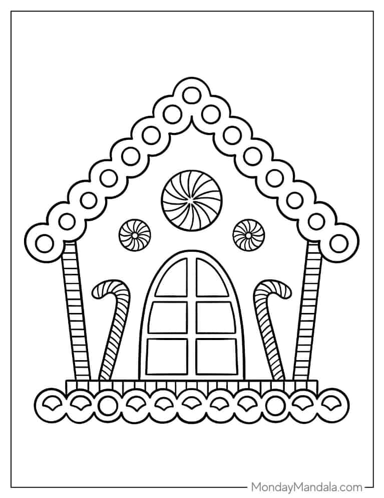 Christmas coloring page of Easy Gingerbread House coloring page