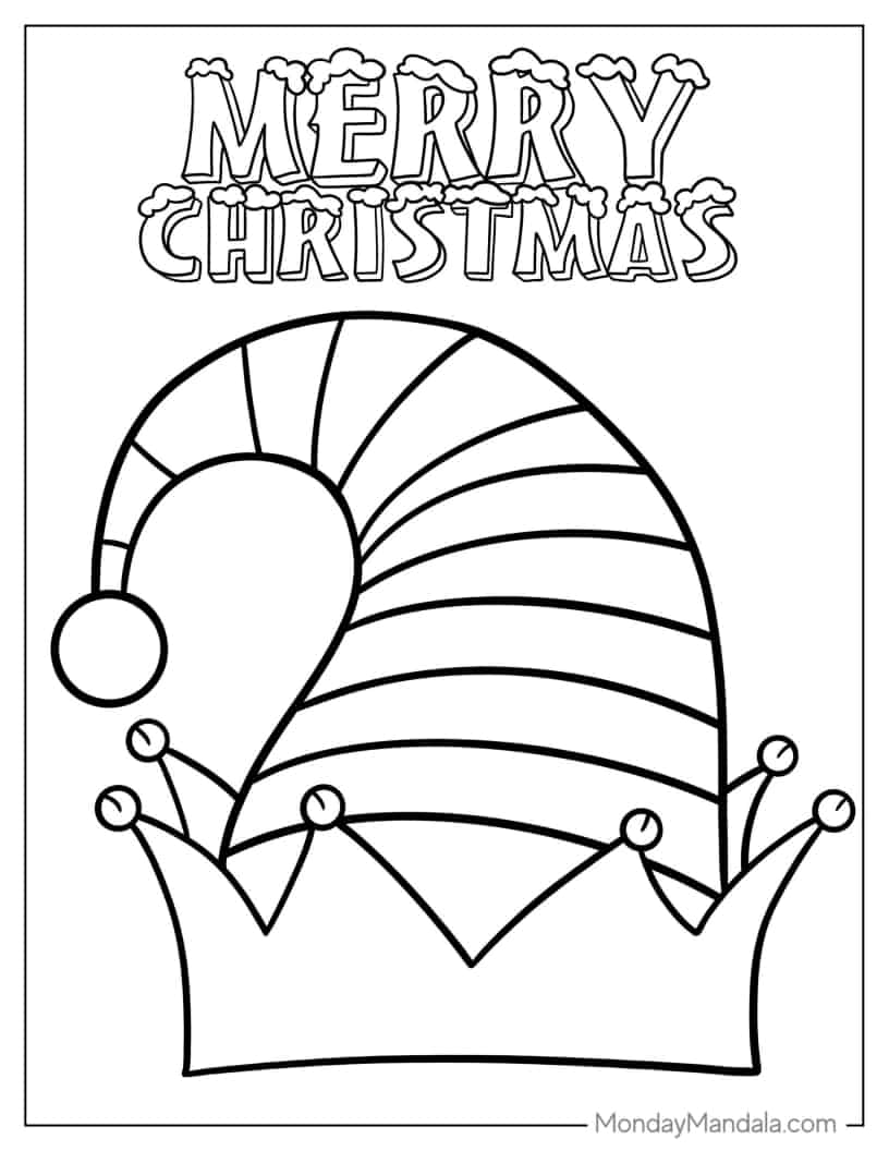 Christmas coloring page of  Elf Hat coloring page