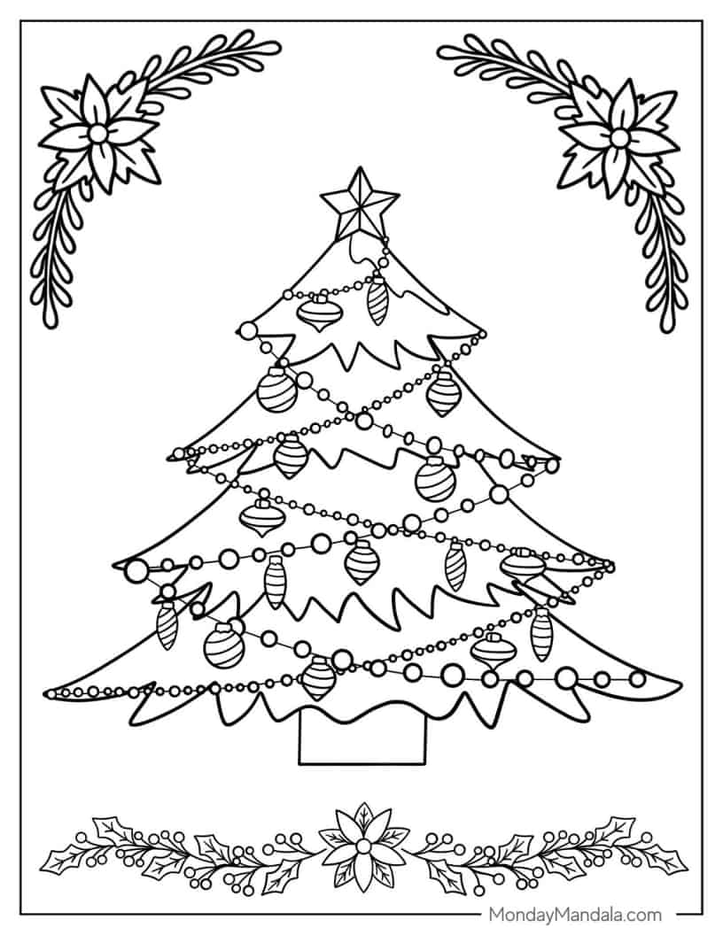 Christmas coloring page of Fancy Christmas Tree coloring page
