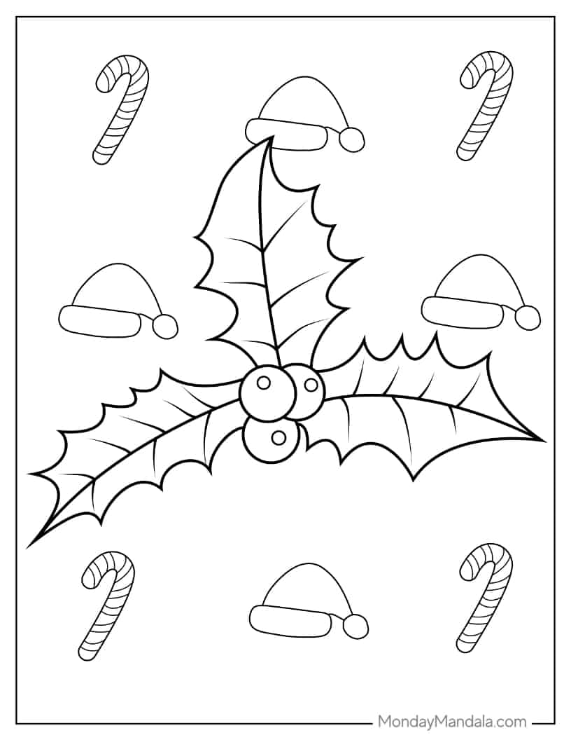 Christmas coloring page of Mistletoe coloring page