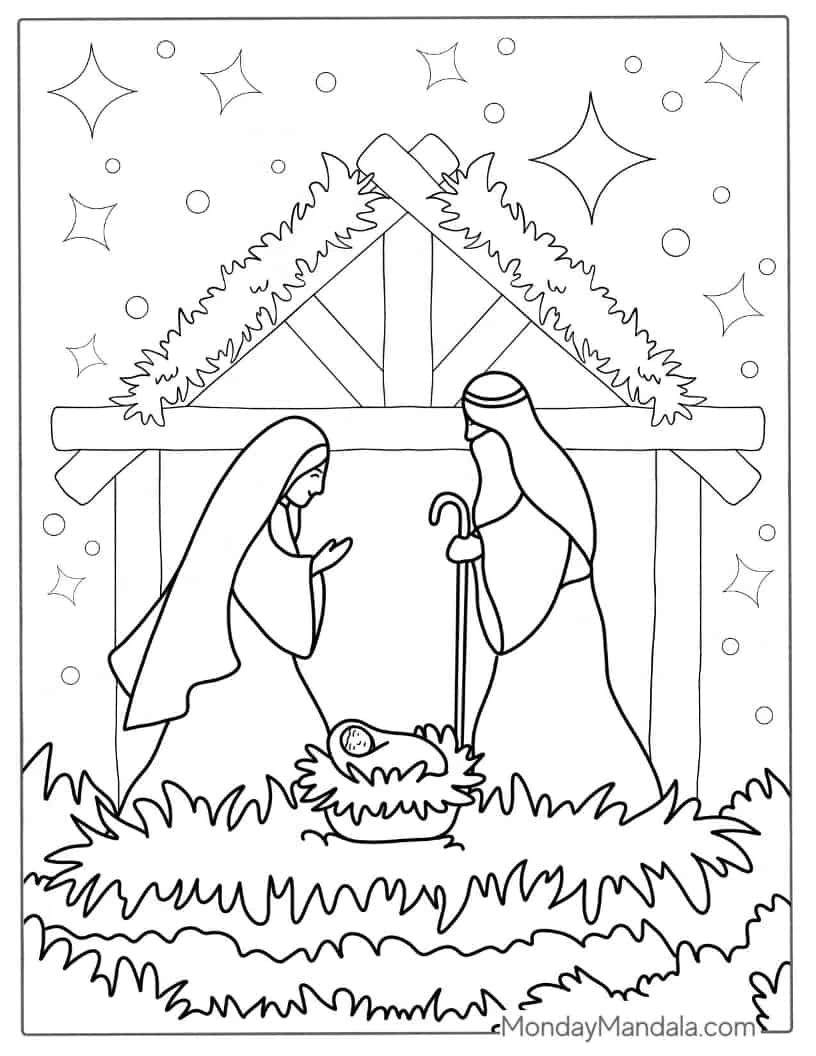 Christmas coloring page of Nativity coloring page