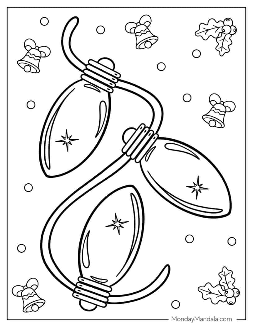 Christmas coloring page of Shiny Christmas Lights coloring page