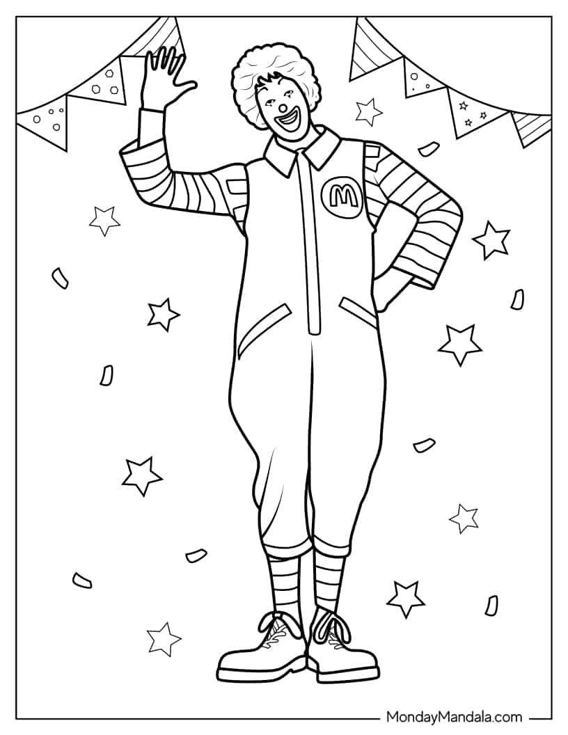 Coloring Page of Ronald McDonalds coloring page — printable line art