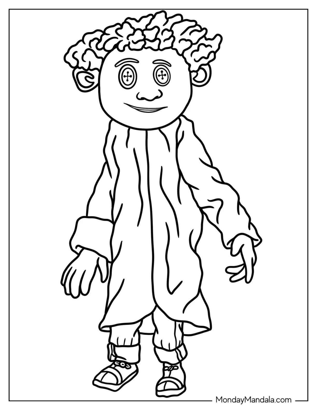 Coraline Coloring Page Of Simple Outline Of Other Wybie For Kids coloring page