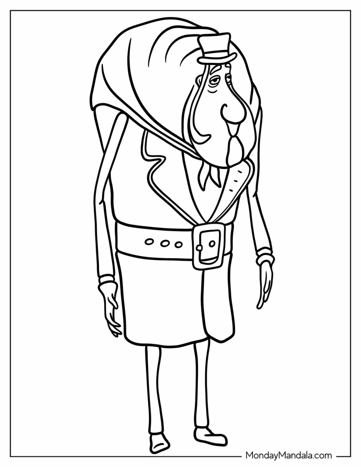 Corpse Bride Coloring Page Of Easy Mayhew Outline For Kids coloring page