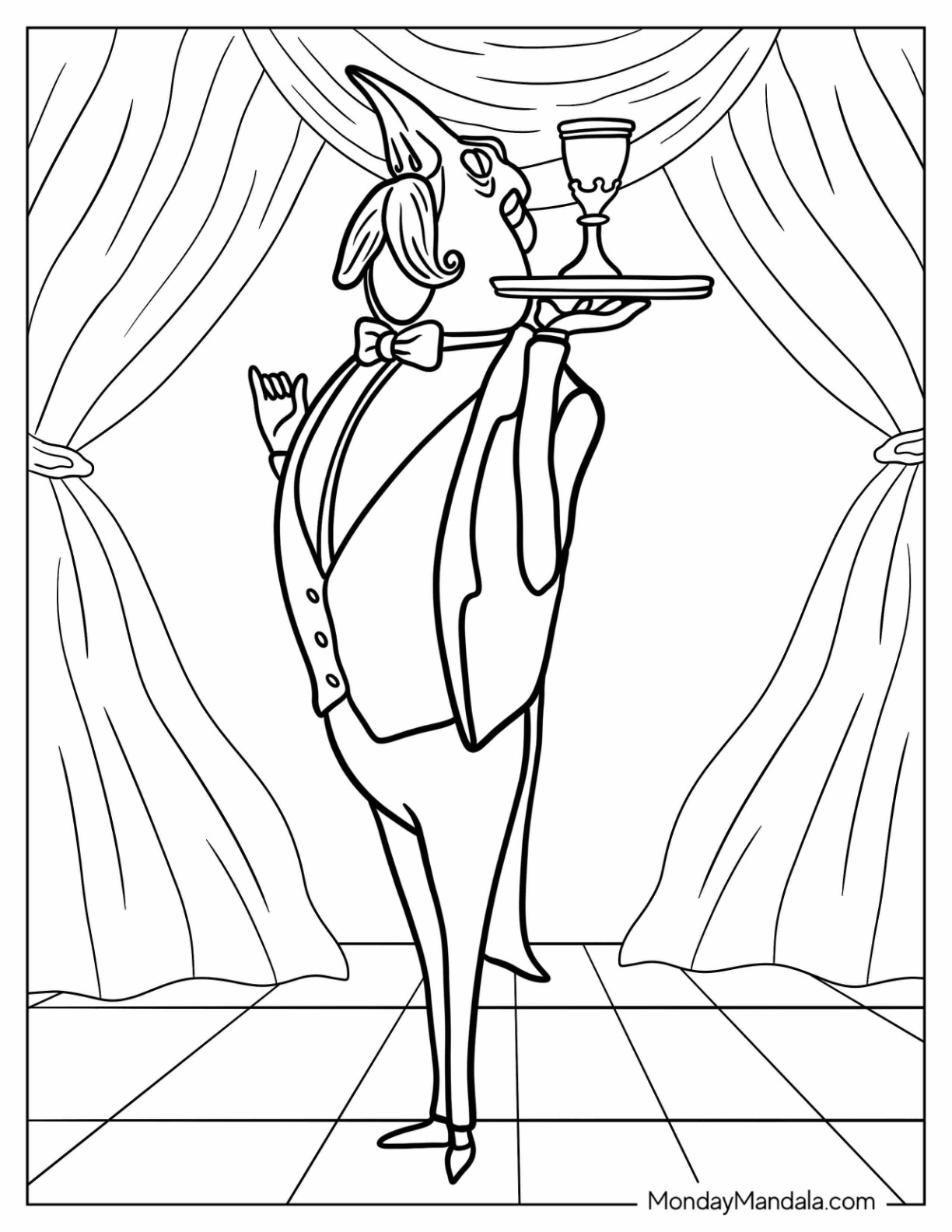 Corpse Bride Coloring Page Of Emil The Butler coloring page
