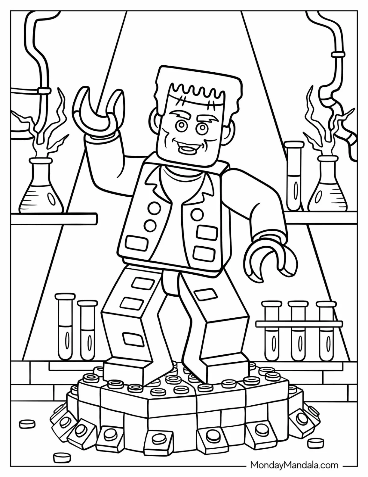 Lego Frankenstein Coloring Page Dancing coloring page