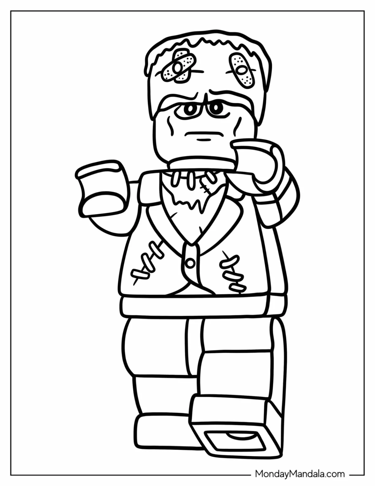 Lego Frankenstein Coloring Page For Preschoolers coloring page