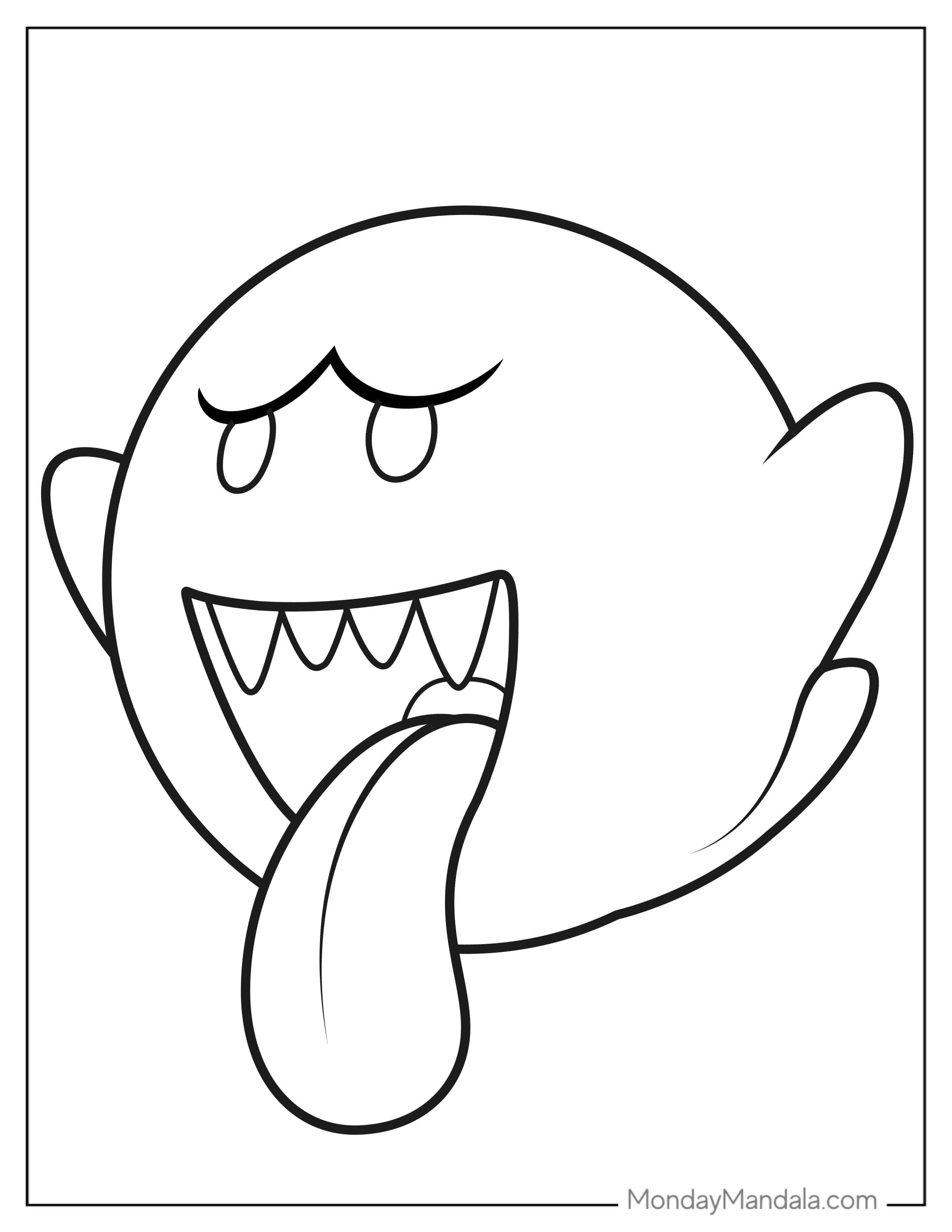 Boo-Ghost-From-Super-Mario-To-Color coloring page