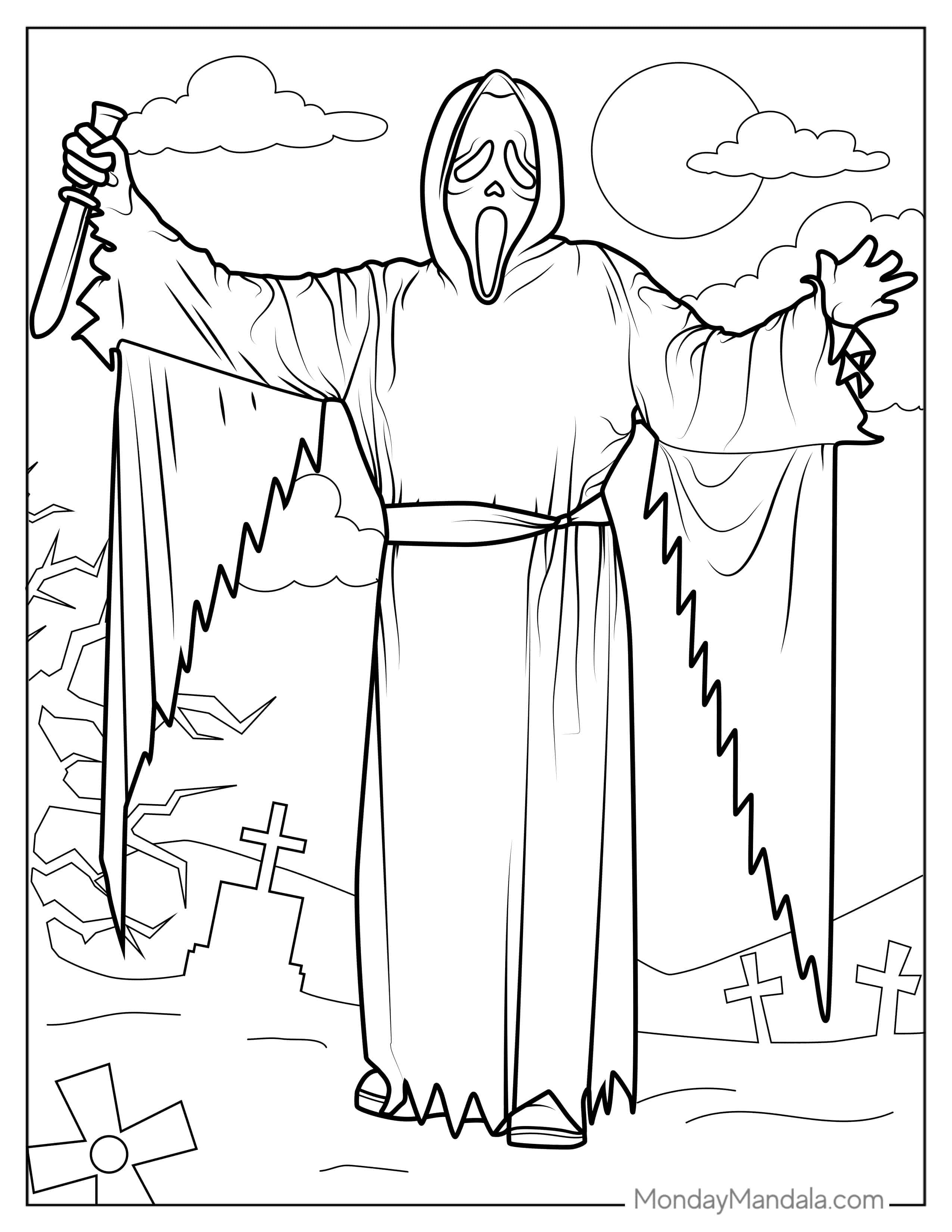 Coloring-Page-Of-Ghostface-From-Scream coloring page