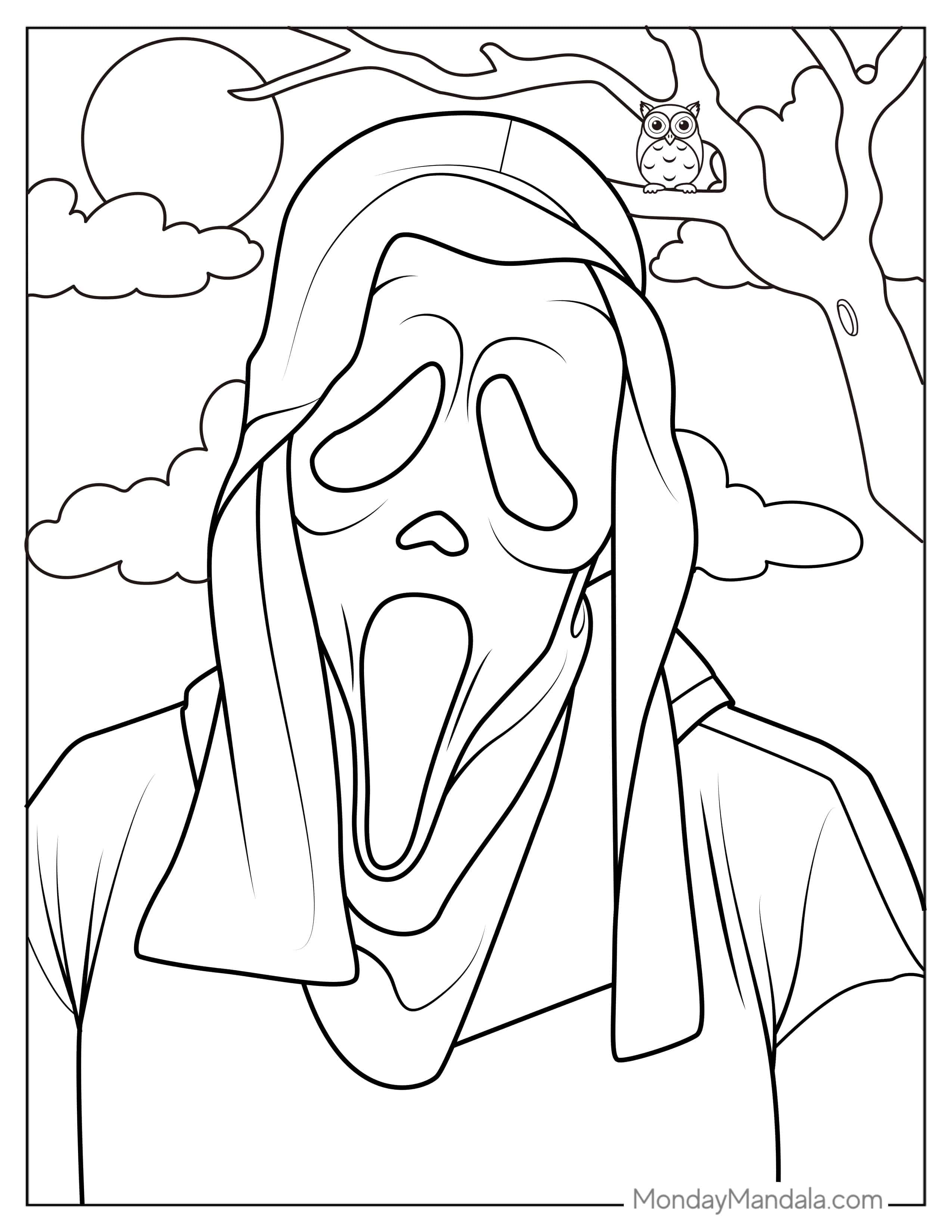 Ghostface-From-Scream-To-Color-For-Adults coloring page