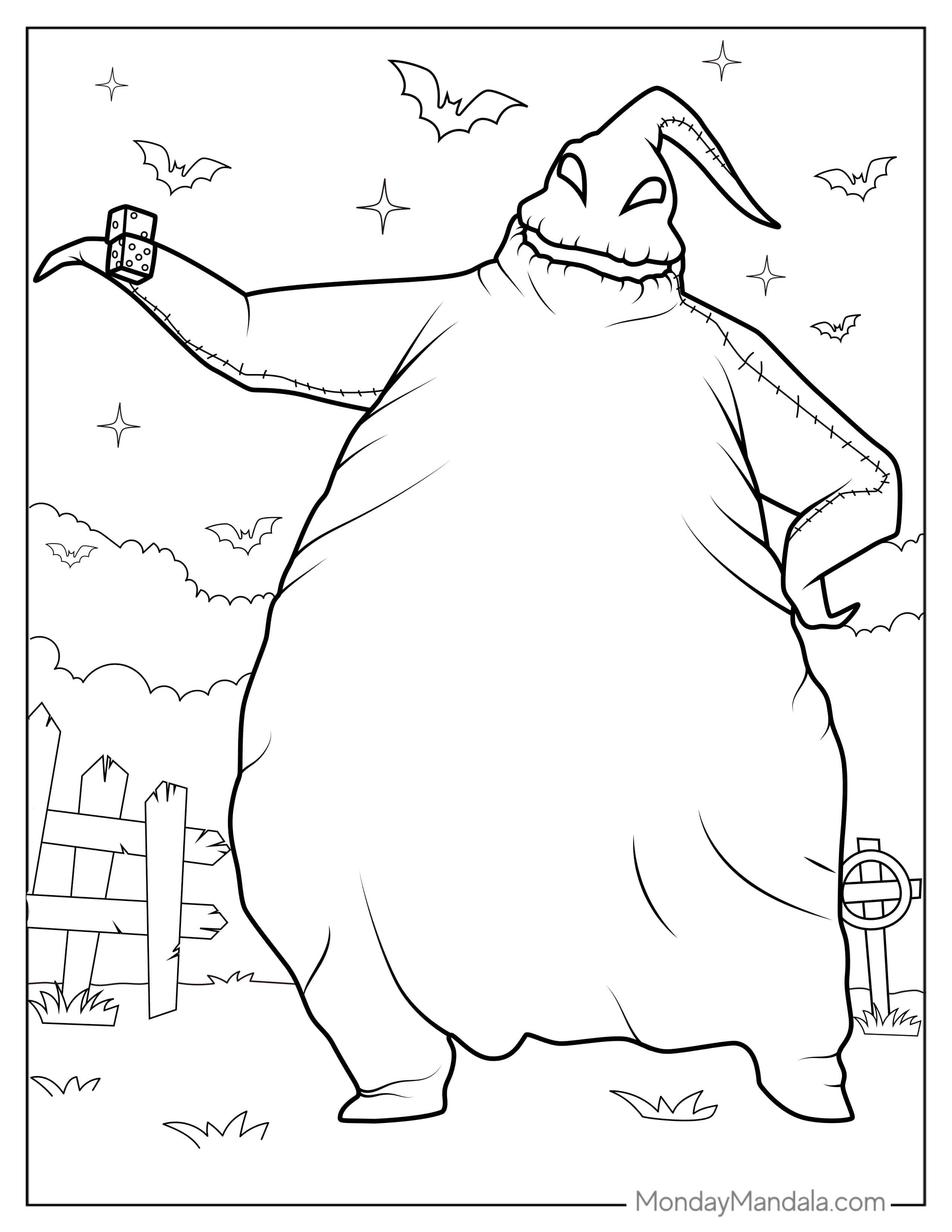 Oogie-Boogie-Ghost-Coloring-Sheet coloring page