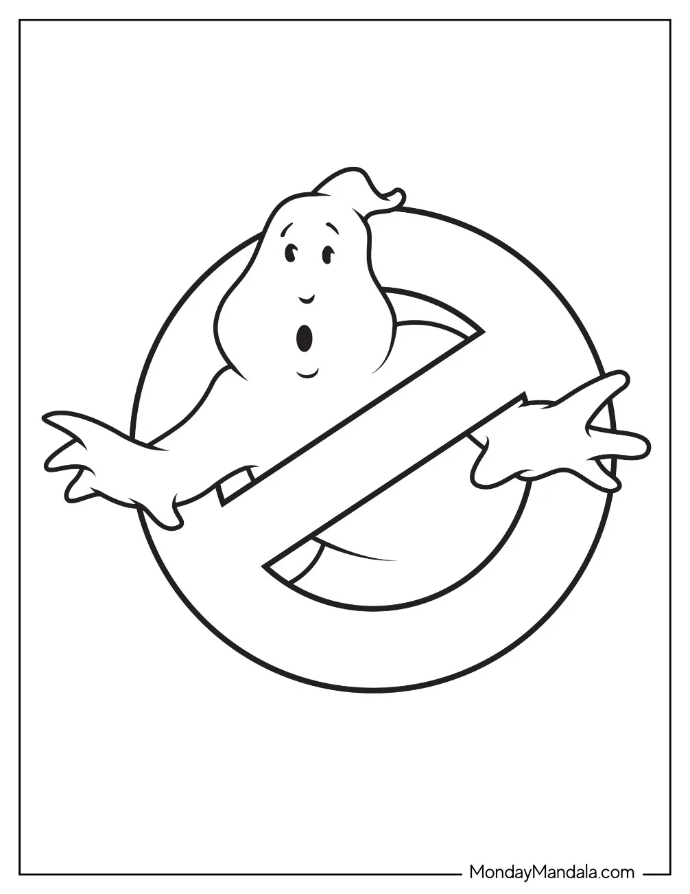 Easy Ghostbusters Coloring Page Logo For Kids coloring page