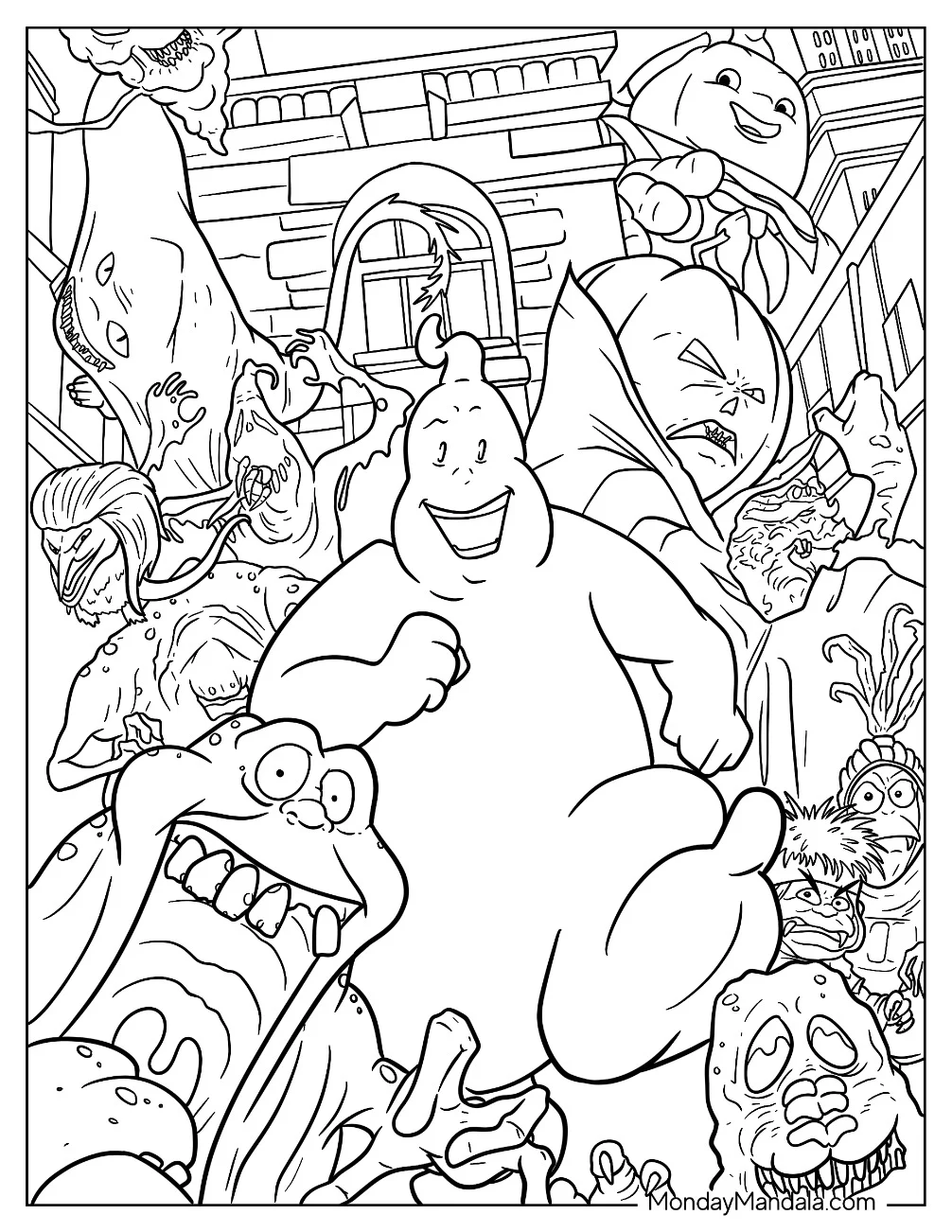 Ghostbusters Coloring Page Monsters And Ghouls coloring page