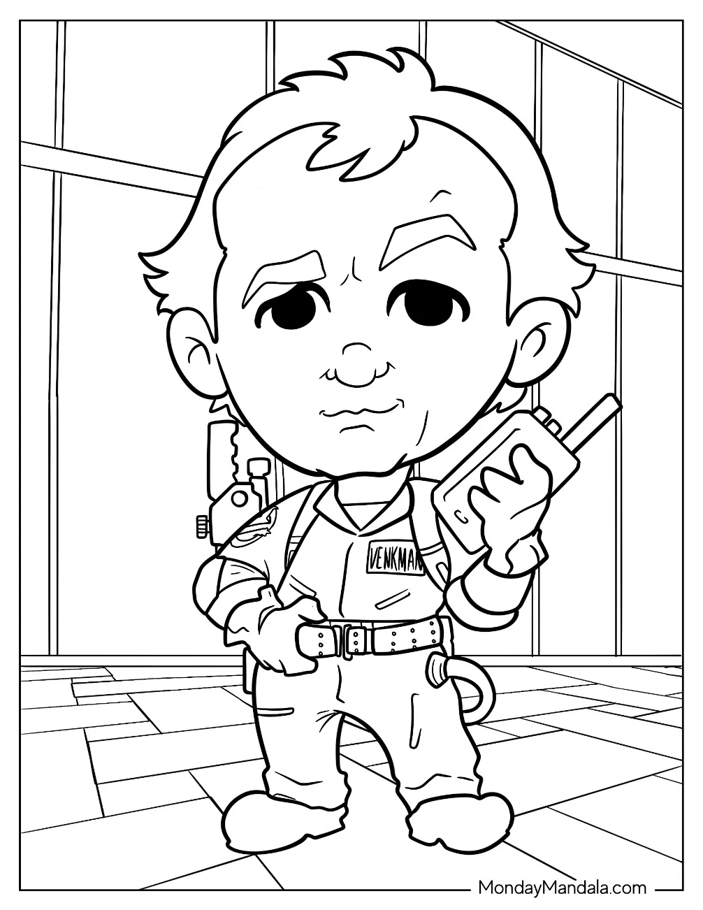Ghostbusters Coloring Page Of Cute Chibi Venkman For Kids coloring page