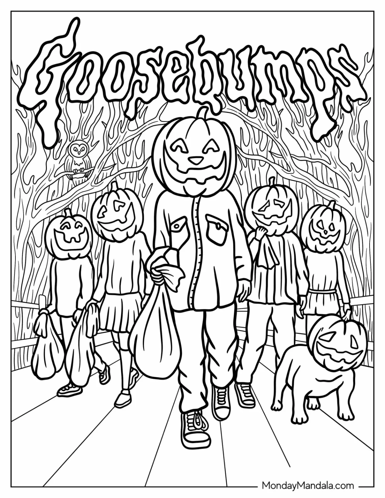 Goosebumps Coloring Page Attack of the Jack O  Lanterns coloring page