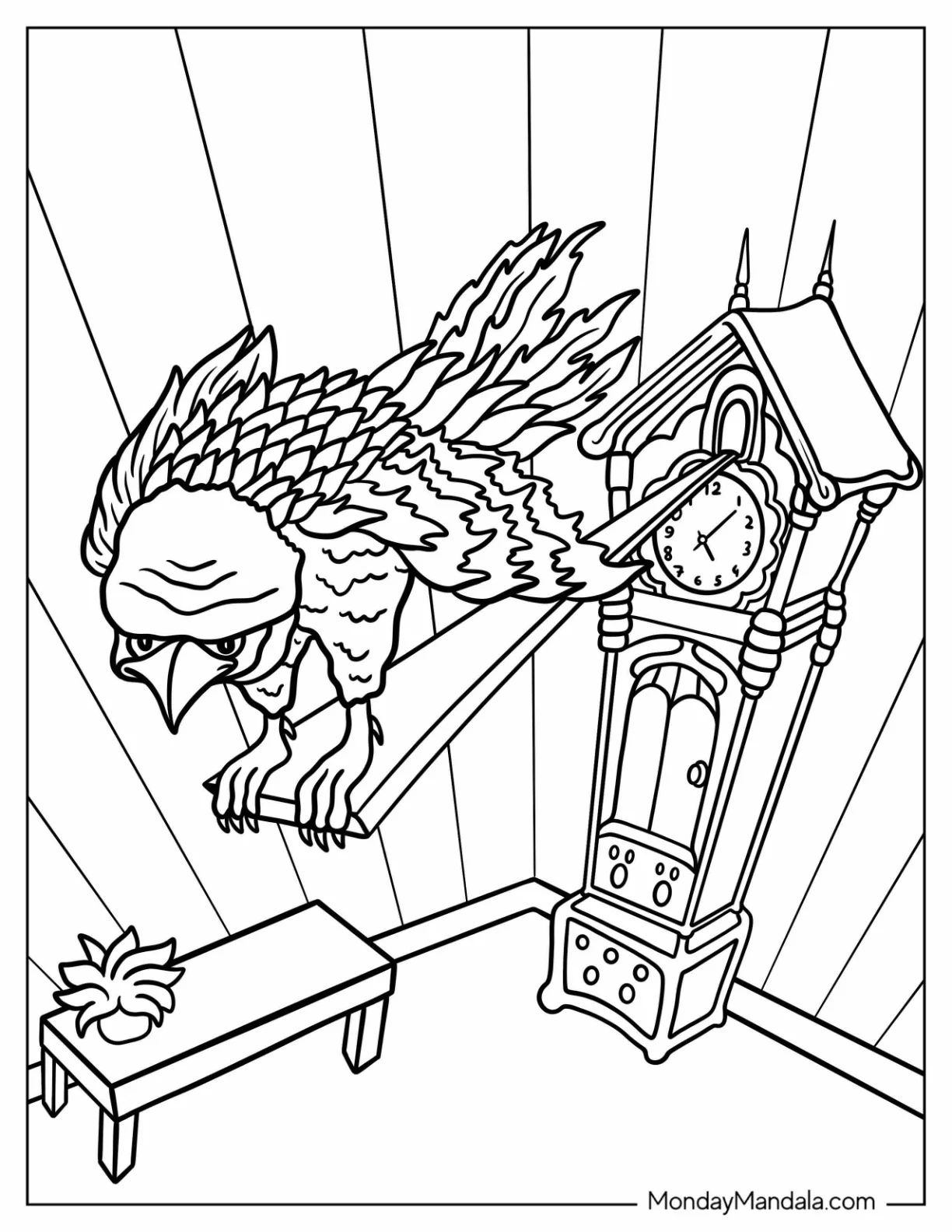 Goosebumps Coloring Page Cuckoo Clock coloring page — printable line art