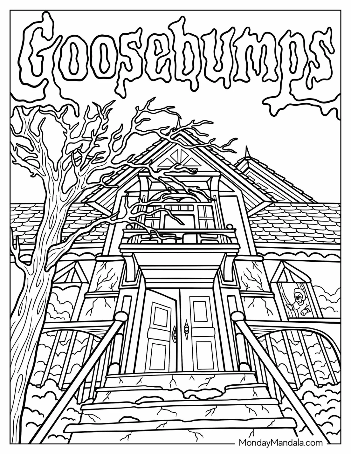 Goosebumps Coloring Page Haunted House coloring page
