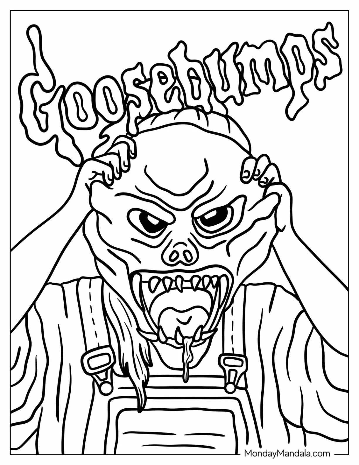 Goosebumps Coloring Page Haunted Mask For Kids coloring page — printable line art