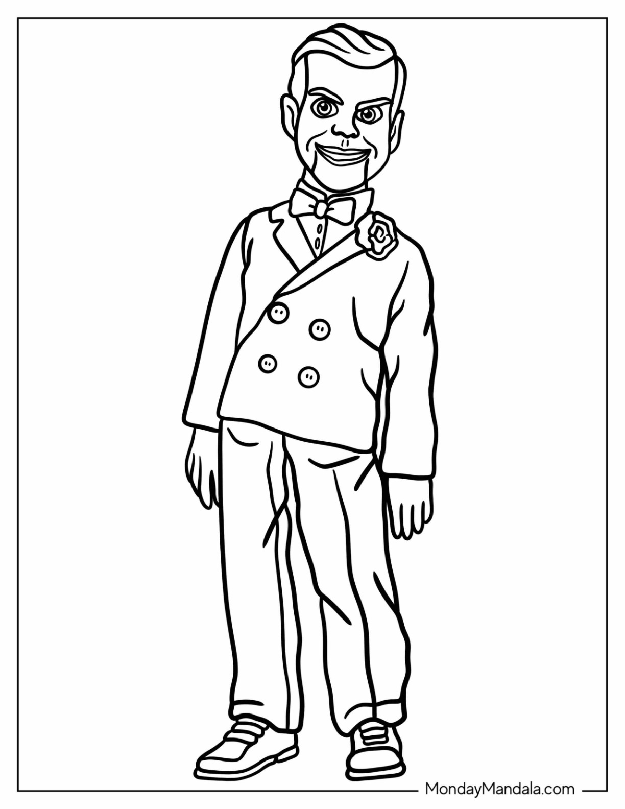 Goosebumps Coloring Page Of Simple Slappy The Dummy For Kids coloring page