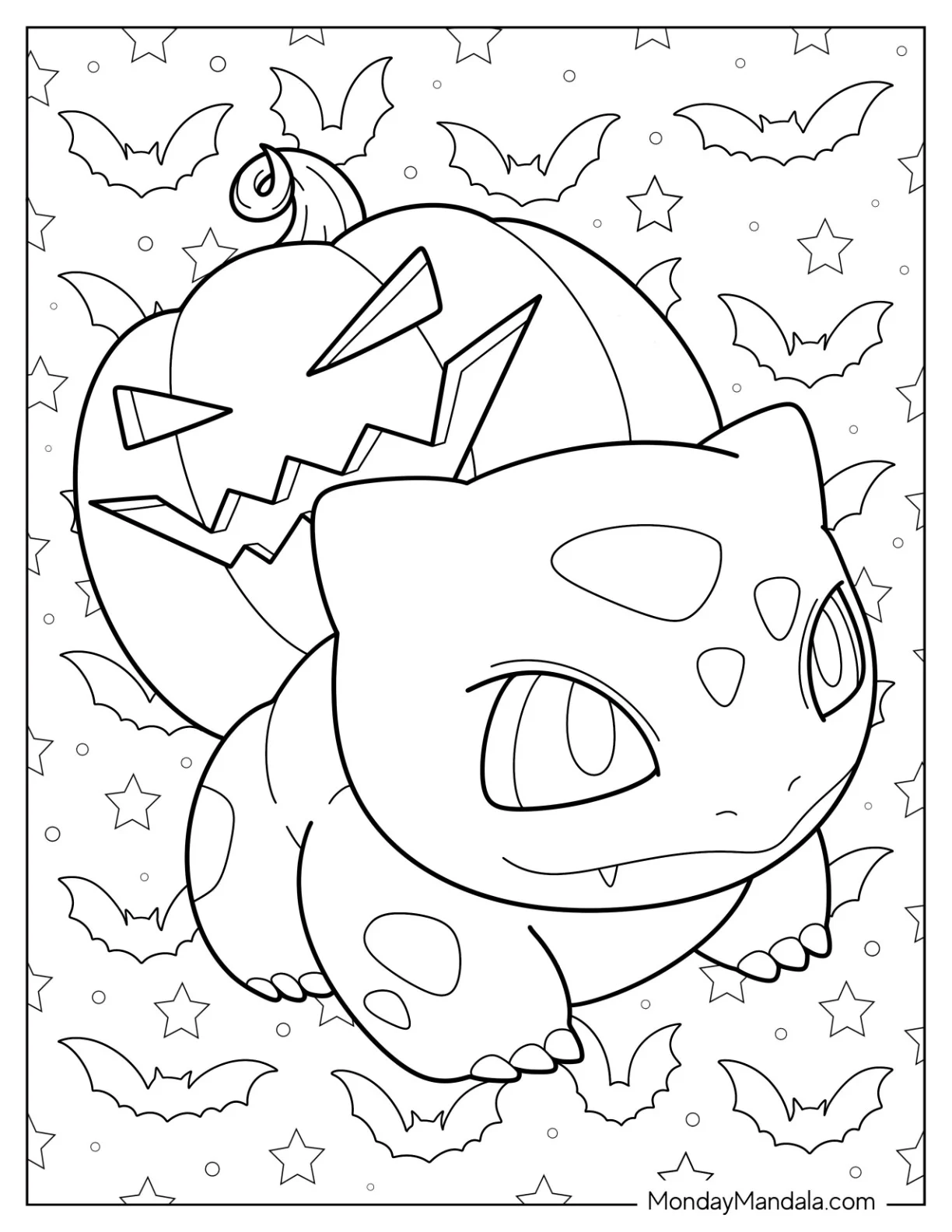 Halloween Pokemon Coloring Page Cute Squirtle With Jack O Lantern On Its Back Halloween Pokemon coloring page