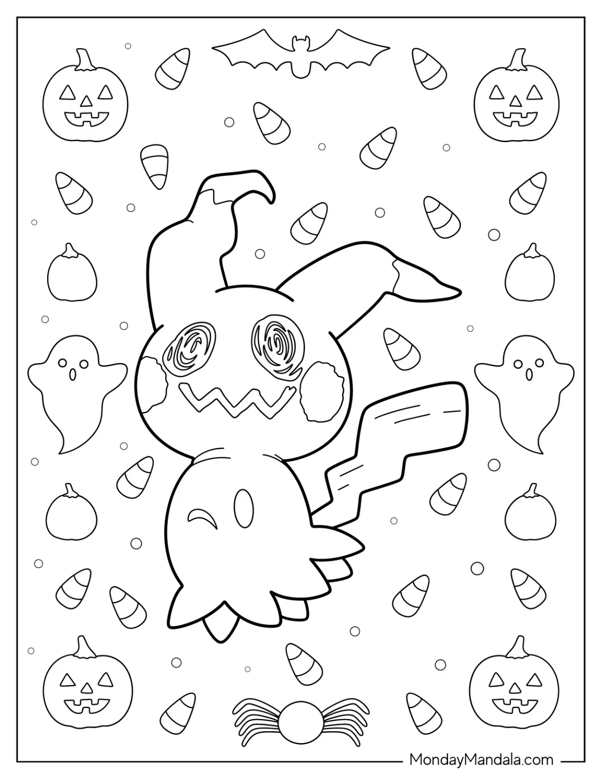 Halloween Pokemon Coloring Page Mimikyu coloring page