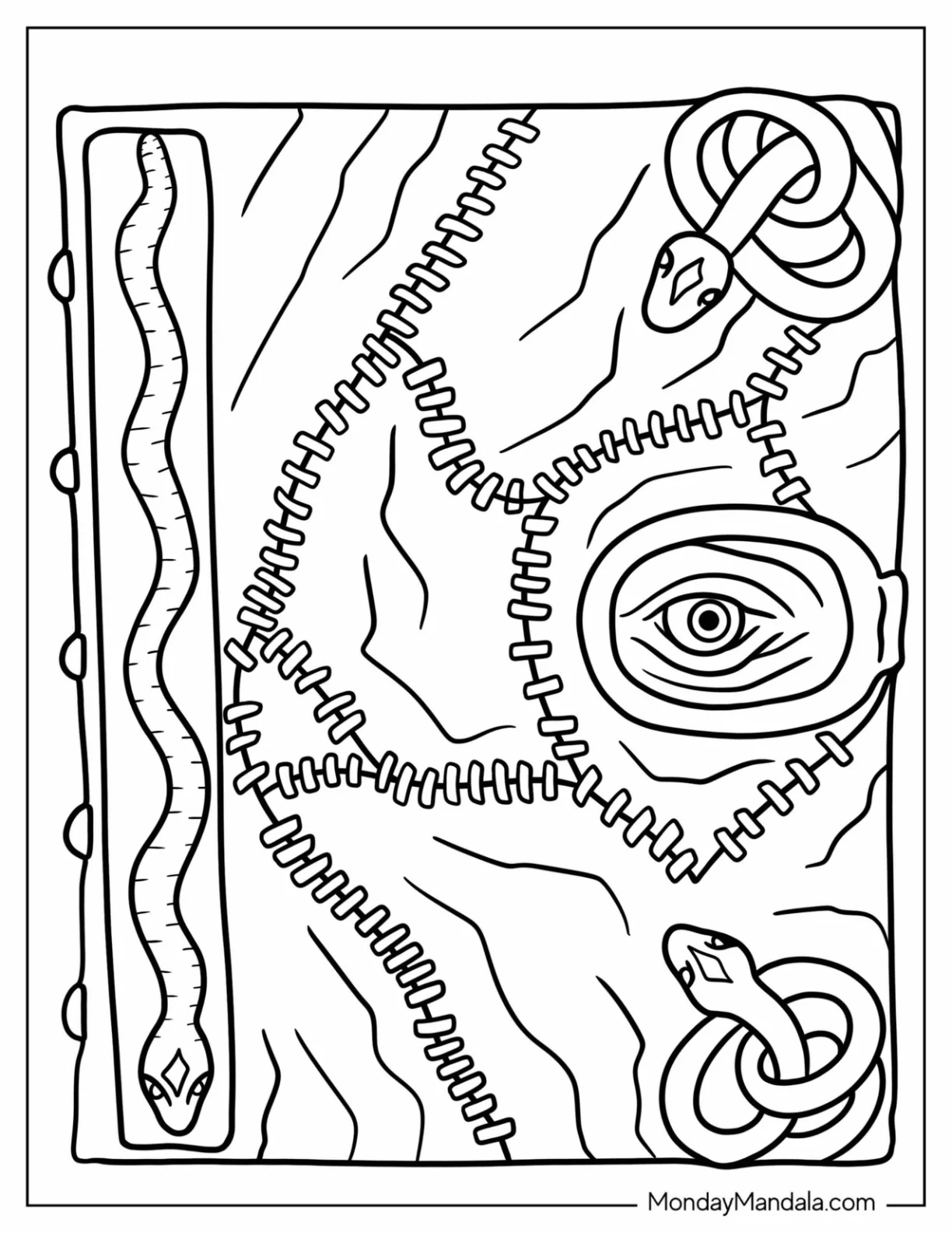 Detailed Hocus Pocus Coloring Page Of Spell Book coloring page